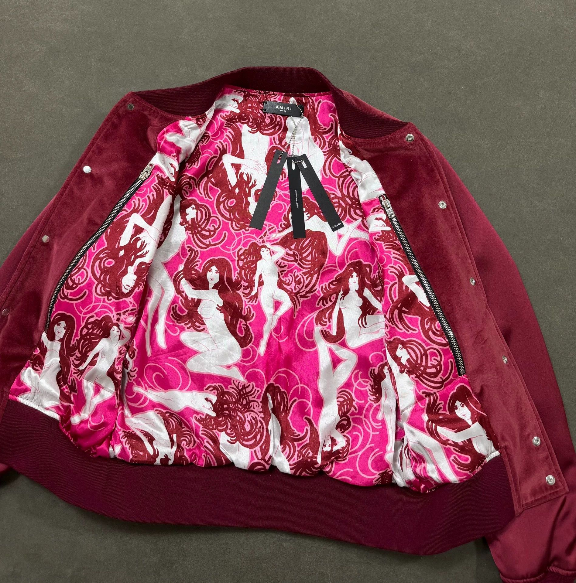 Other Amiri Velvet Satin Bomber Jacket in Burgundy. Size US M / EU 48-50 / 2 - 5 Thumbnail