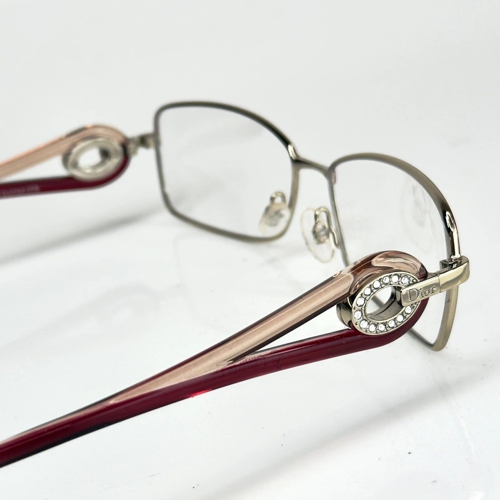Christian Dior Monsieur CHRISTIAN DIOR CD3754 3754 VOLUTE CRYSTAL Silver Red Square Size ONE SIZE - 3 Thumbnail
