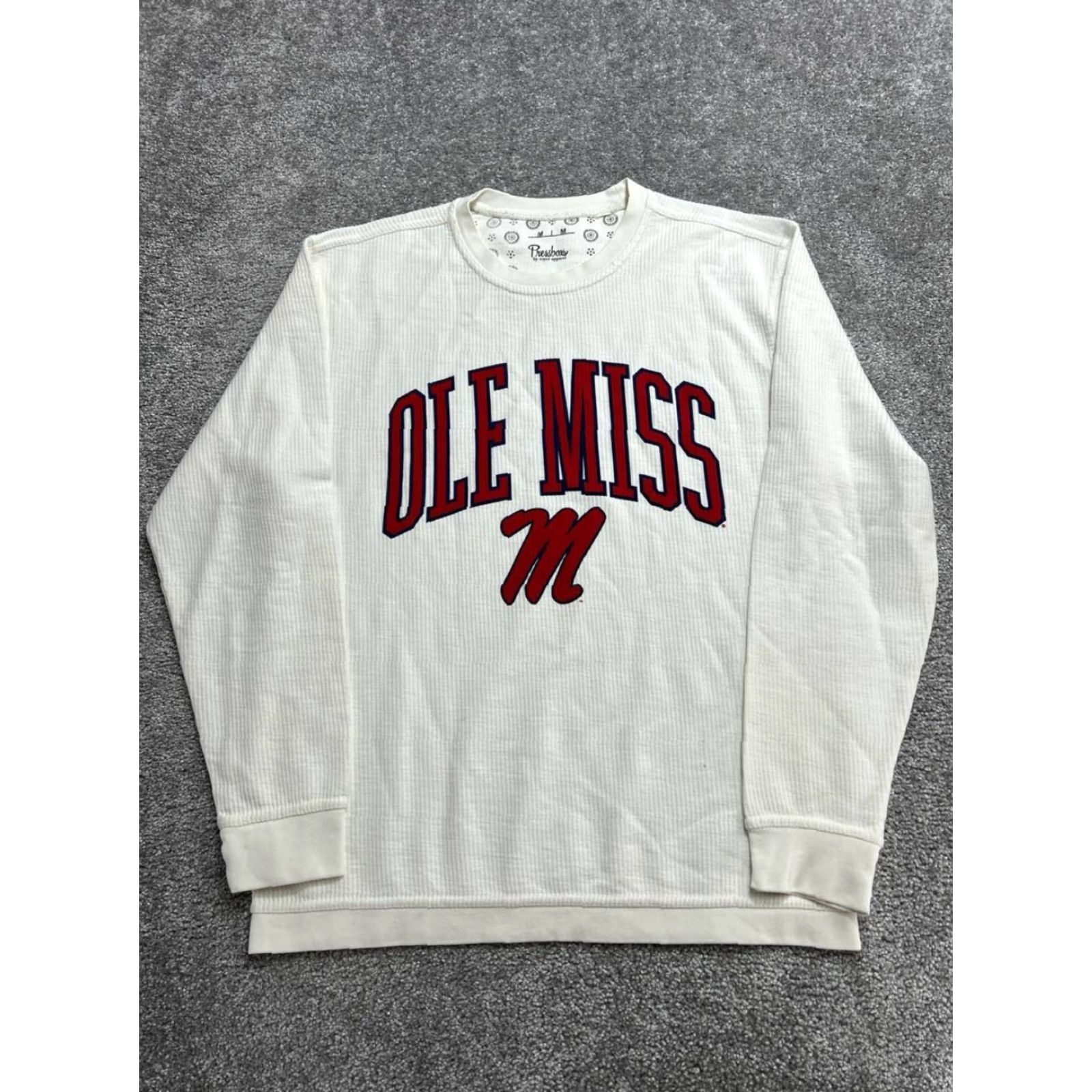 Vintage Pressbox By Royce Apparel Sweatshirt Womens M White Logo Casual Pullover Knit Crew Neck Regular Fit Long Sleeve Cotton Thermal Winter Fall Womens Size M / US 6-8 / IT 42-44 - 2 Thumbnail