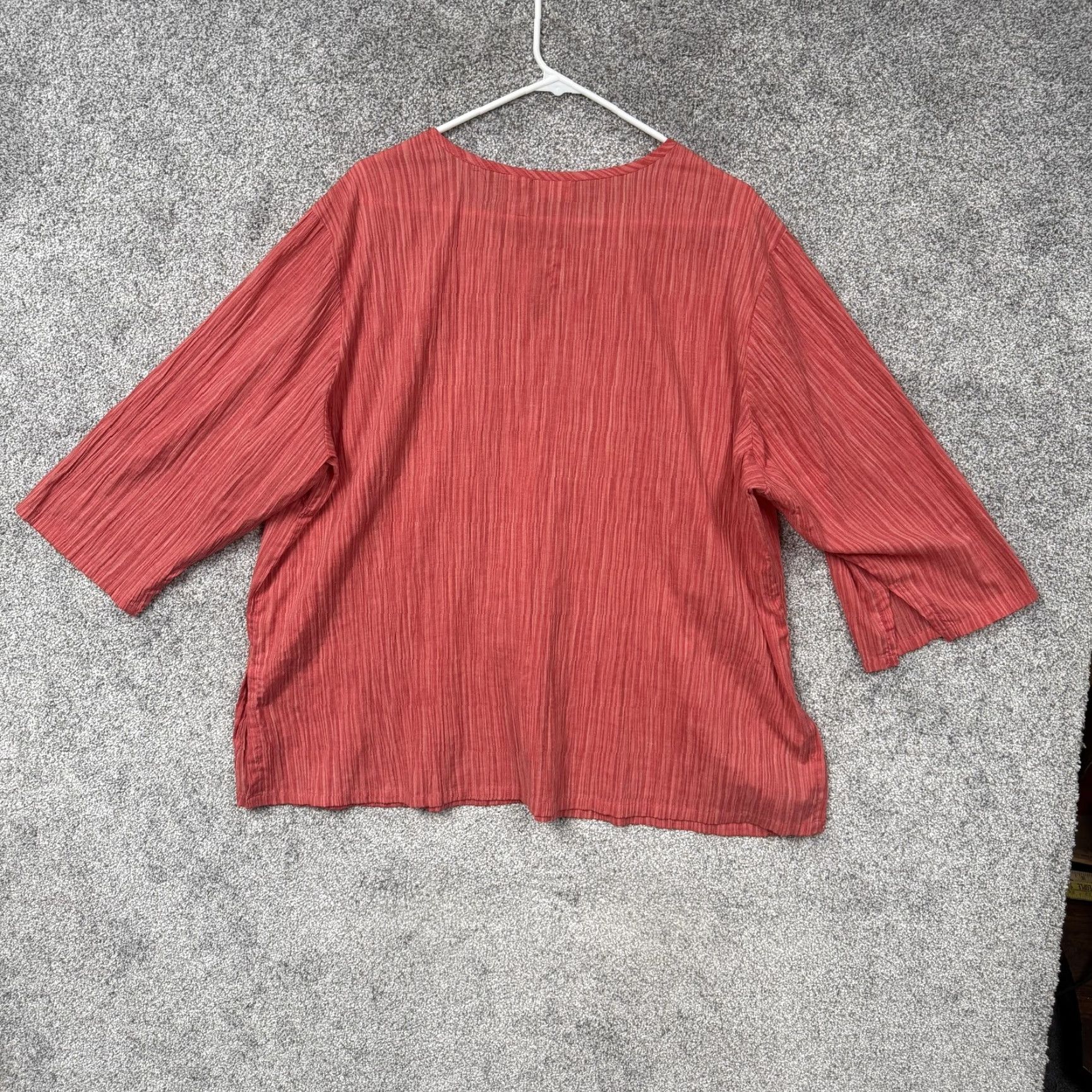 Vintage VINTAGE Fashion Bug Blouse 22/24 Plus Coral Embroidered Tunic 3/4 Sleeve Pink Boho Cottagecore Women Mens Girlsոշ Size 3XL / US 20-22 - 7 Thumbnail