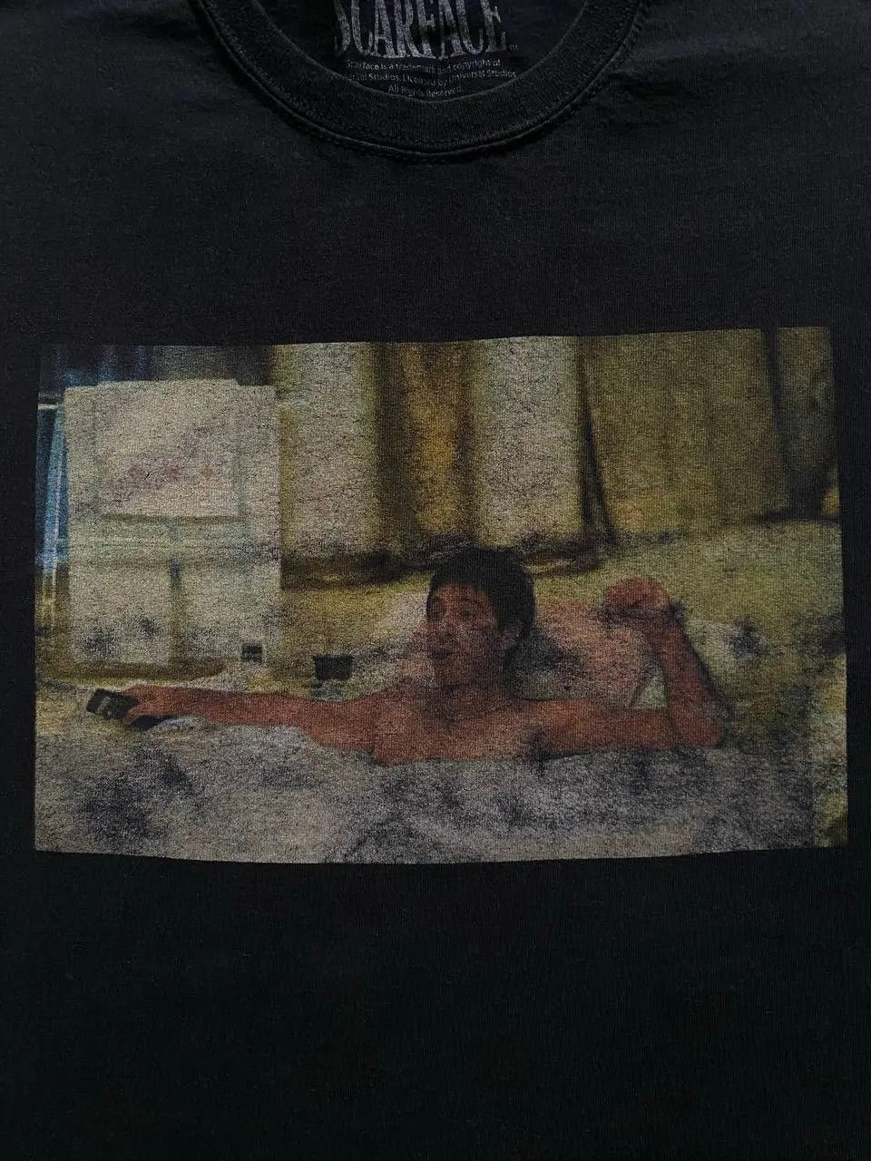 Vintage SCARFACE TONY MONTANA FADED CRIME MOVIE PROMO T SHIRT Size US M / EU 48-50 / 2 - 4 Thumbnail