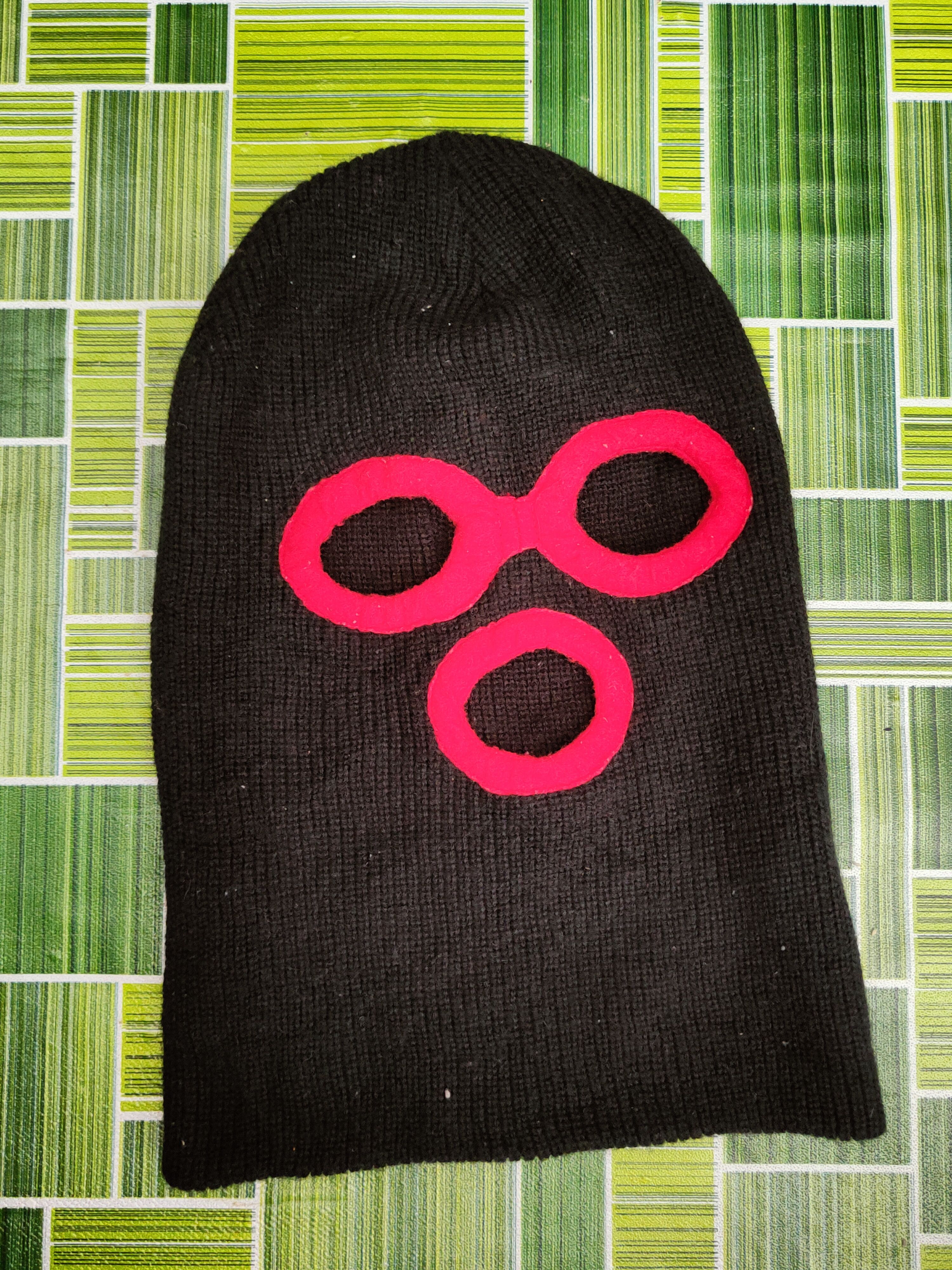 Japanese Brand Robber mask Black Knitwear Full Face Beanie ##S2900 Size ONE SIZE - 1 Thumbnail