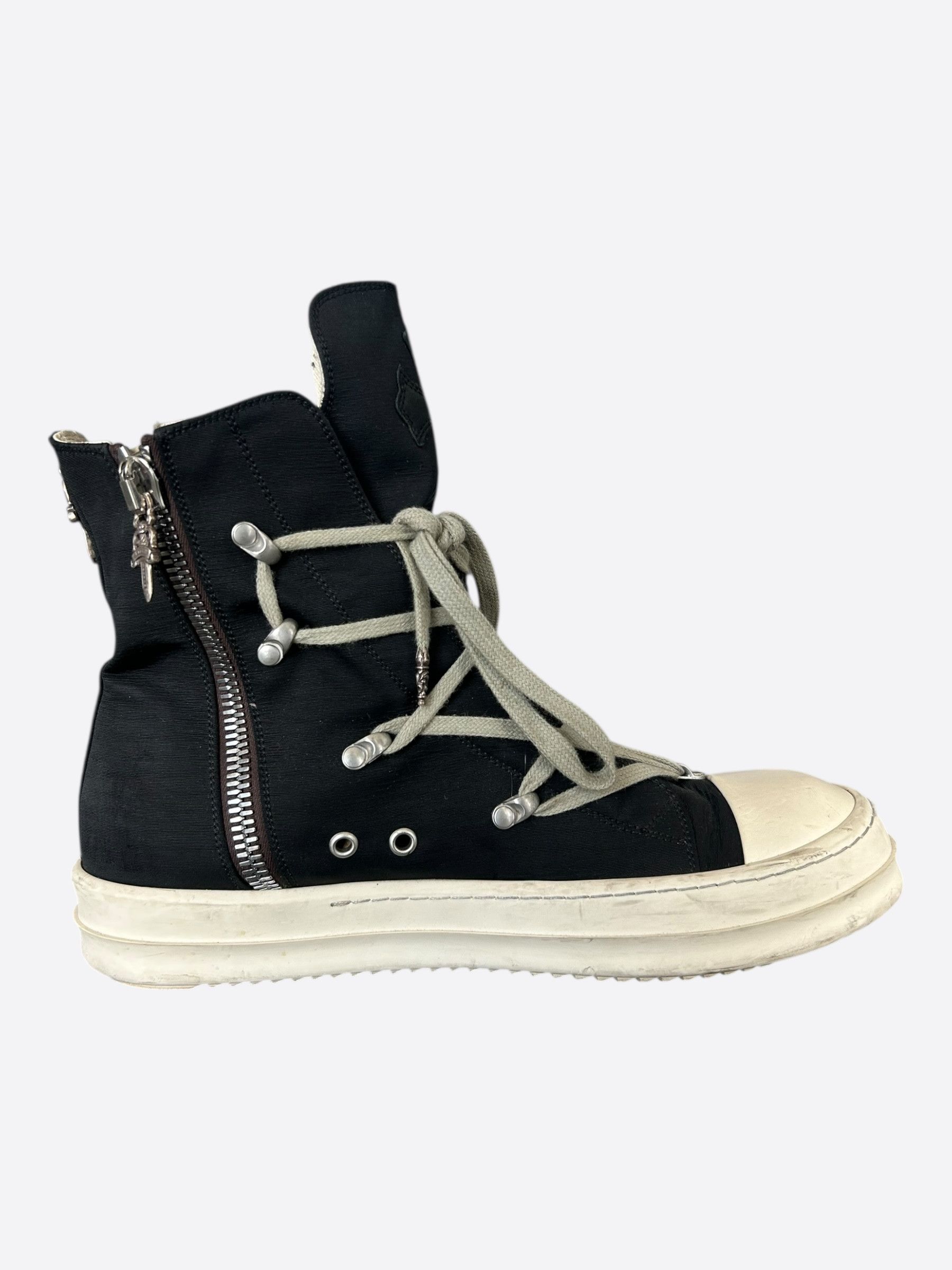 Rick Owens Chrome Hearts Black & White Cross Patch Hexagram Sneakers Size US 10 / EU 43 - 5 Thumbnail