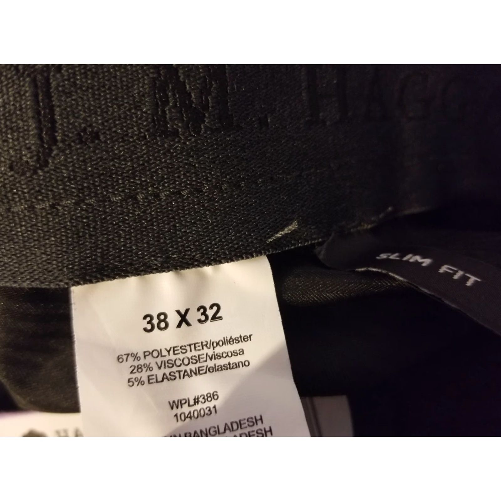 Haggar Haggar Pants Mens Dress Pants 38x32 Black Flat Front Poly 38 Inseam Straight Leg Slit/Slash Pocket Regular Size Department Men Size US 38 / EU 54 - 7 Thumbnail