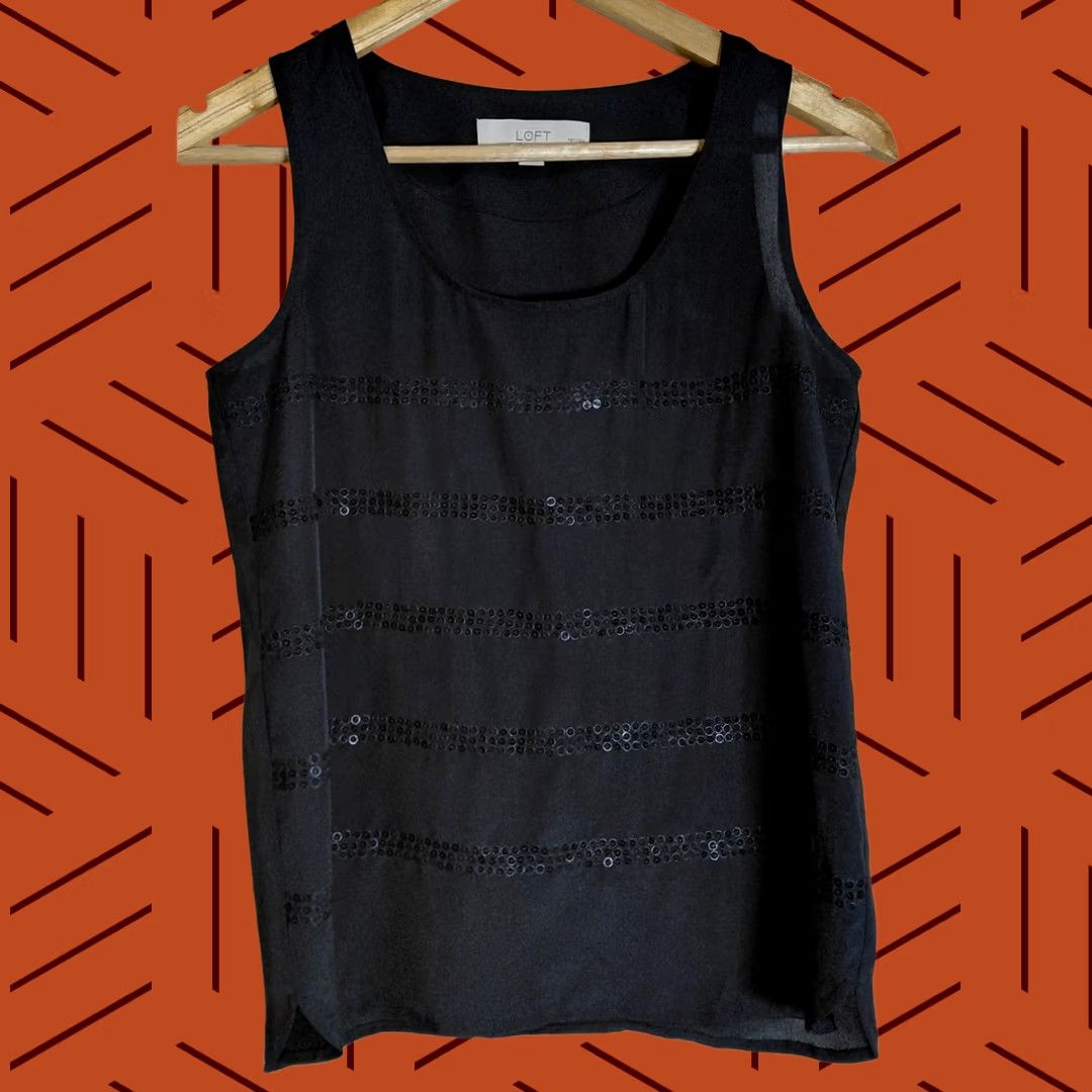 Loft LOFT Petites Black Sleeveless Tank Top Scoop Neck Women XS Petite Solid Sleeveless Casual Workwear Size XS / US 0-2 / IT 36-38 - 1 Thumbnail