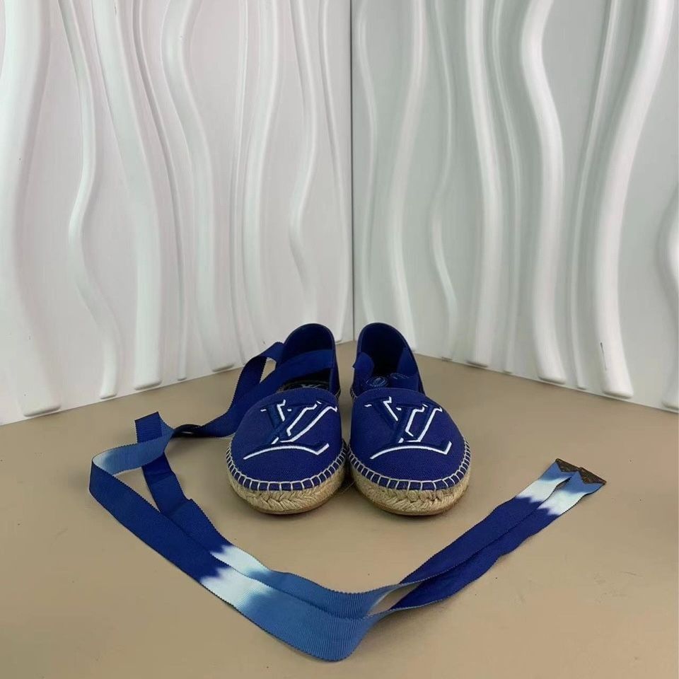 Louis Vuitton Louis Vuitton Lv Starboard Womens Blue Linen Flat Sandals Si Size US 6 / IT 36 - 7 Thumbnail
