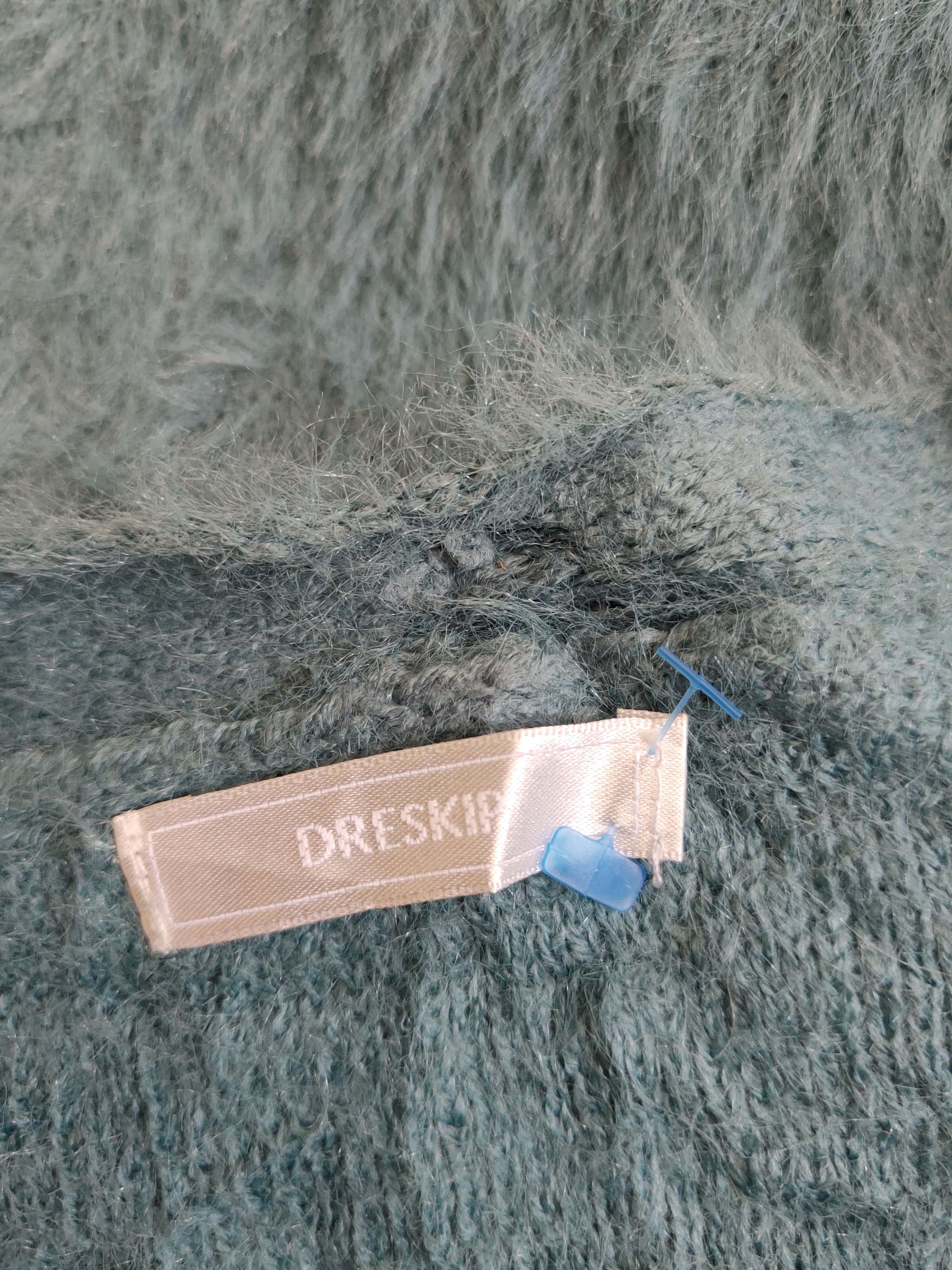 Homespun Knitwear × Japanese Brand × Vintage Dreskip Turquoise Fur Mohair Knitwear Cardigan #S2038 Size M / US 6-8 / IT 42-44 - 12 Thumbnail