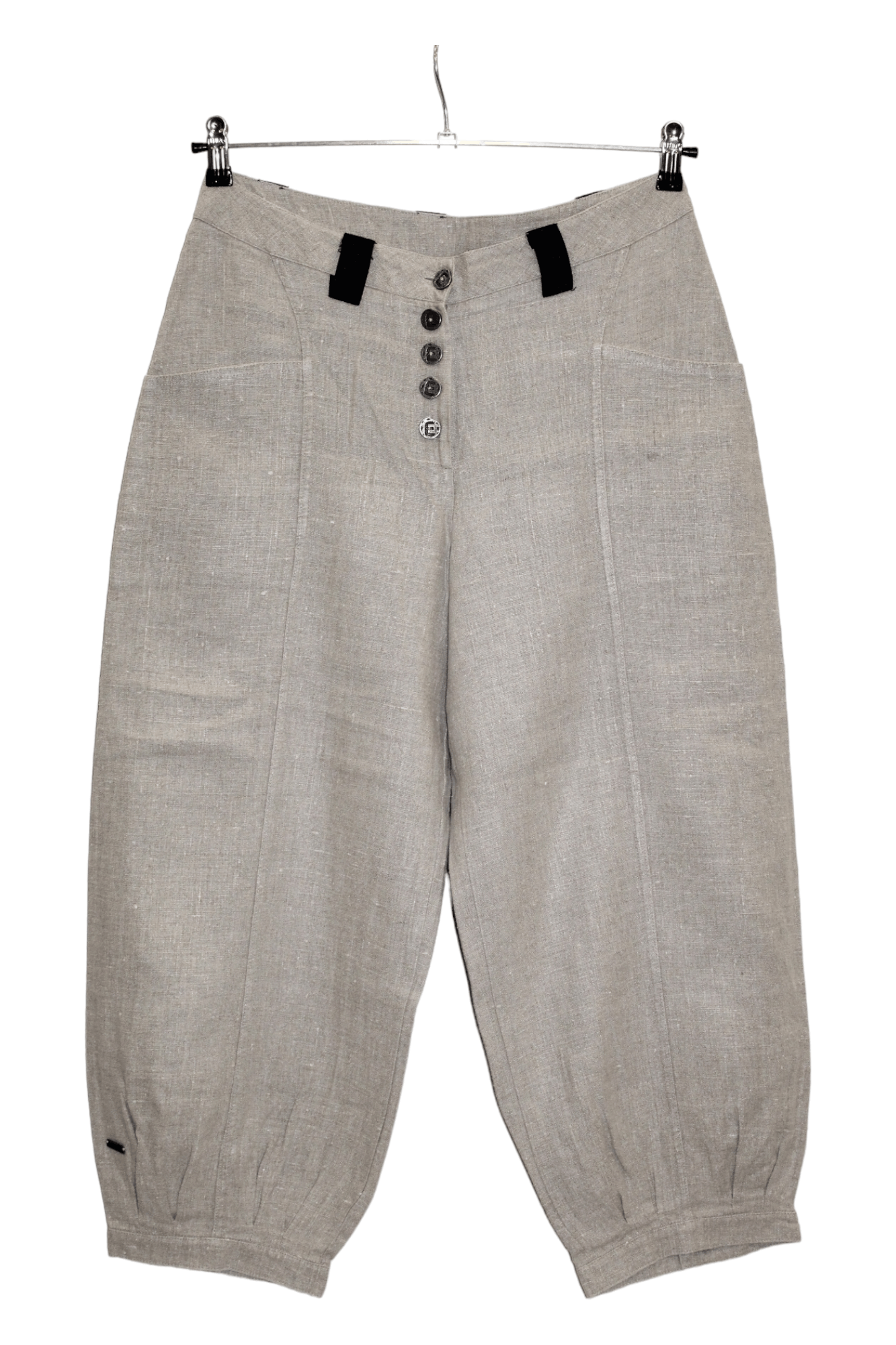 image of Avant Garde x Barbara I Gongini E-Avantgarde Dk Woven Raw Linen Drop Crotch Balloon Pants in Beige 