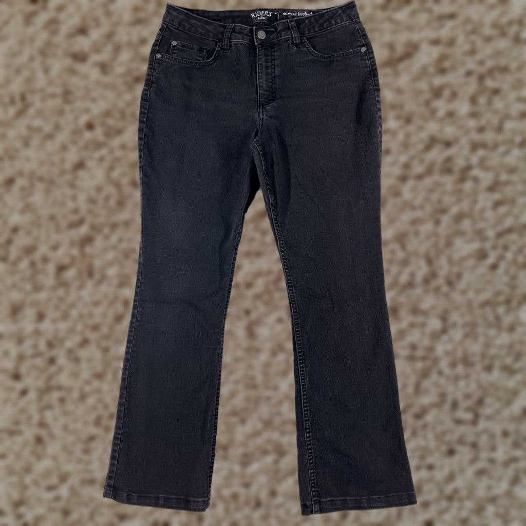 Lee Lee Jeans Women 10 Black Denim Bootcut Mid 30x28 Cotton Stretch 90s Size 32" / US 10 / IT 46 - 1 Thumbnail