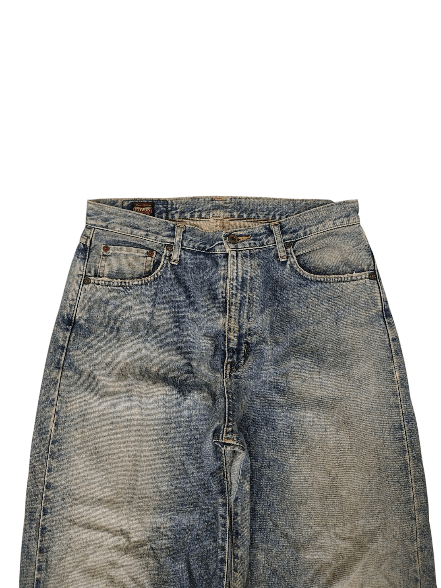 Edwin Baggy Jeans Edwin Japan Distress Faded Denim Wide Leg Jnco Size US 31 - 3 Thumbnail
