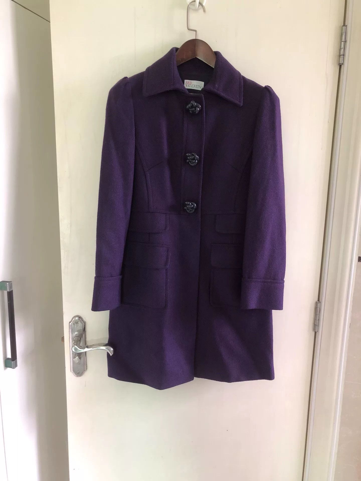 Valentino Red Valentino Purple Wool Coat Size US XS / EU 42 / 0 - 1 Thumbnail