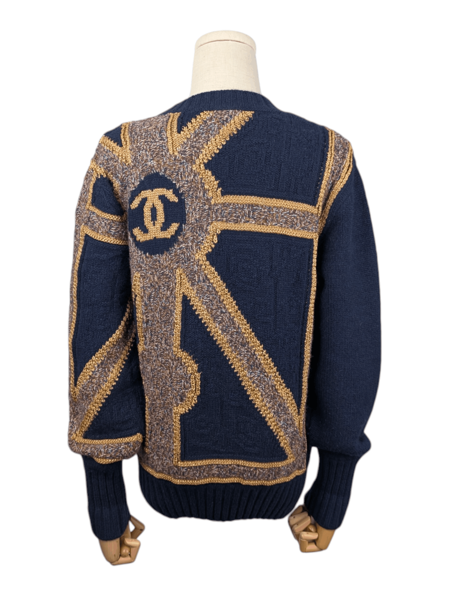 Chanel Chanel Blue Knit Pullover With Chanel Logo Size XS / US 0-2 / IT 36-38 - 2 Thumbnail