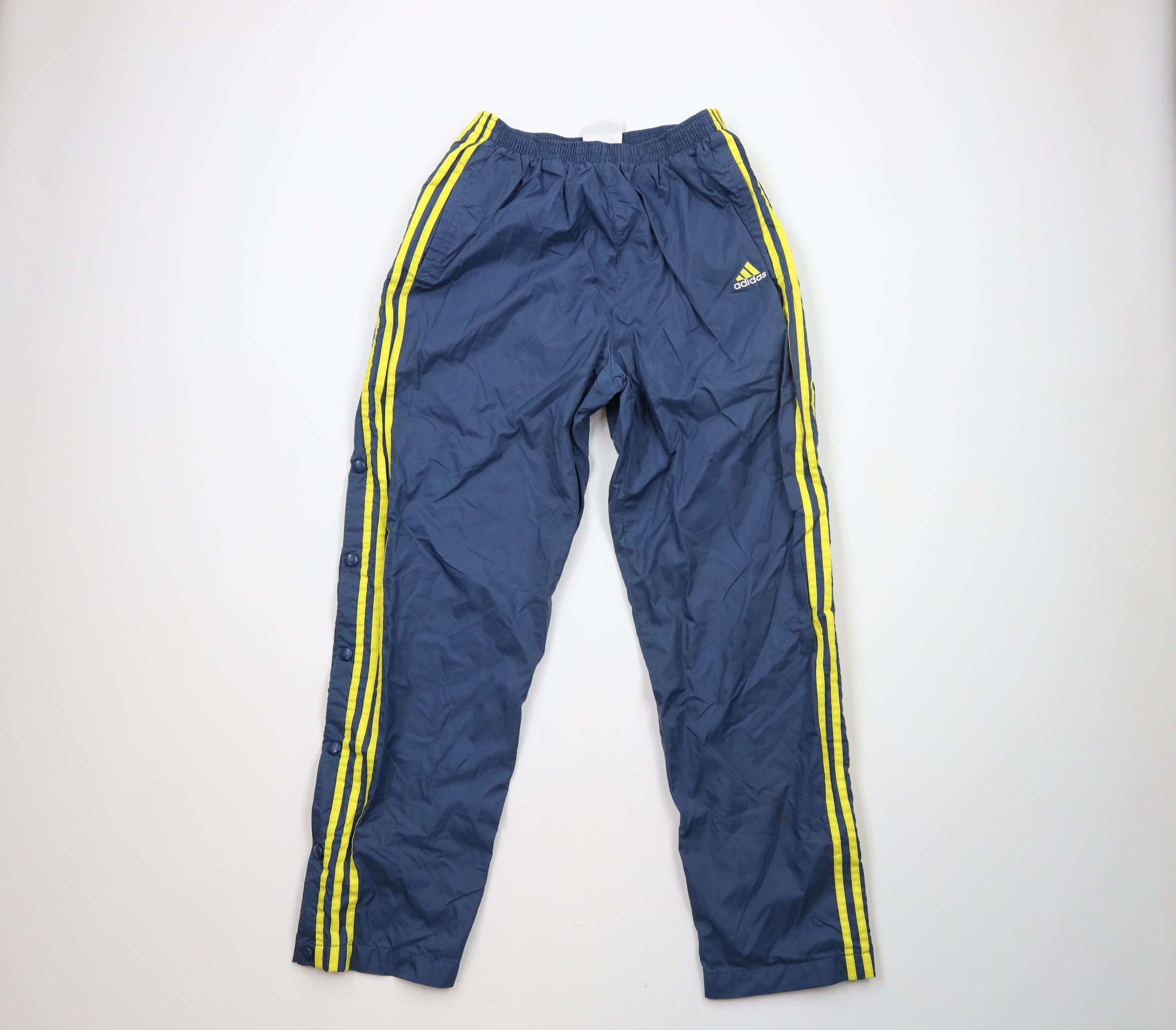 Adidas × Vintage Vintage 90s Adidas Spell Out Lined Tearaway Pants Blue Size US 34 / EU 50 - 1 Thumbnail