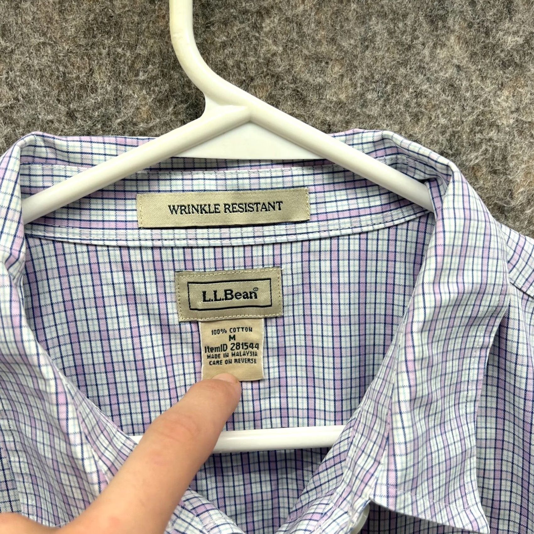 Vintage LL Bean Shirt Women Medium Purple Button-Down Wrinkle Resistant Casual Shirt Size M / US 6-8 / IT 42-44 - 4 Thumbnail