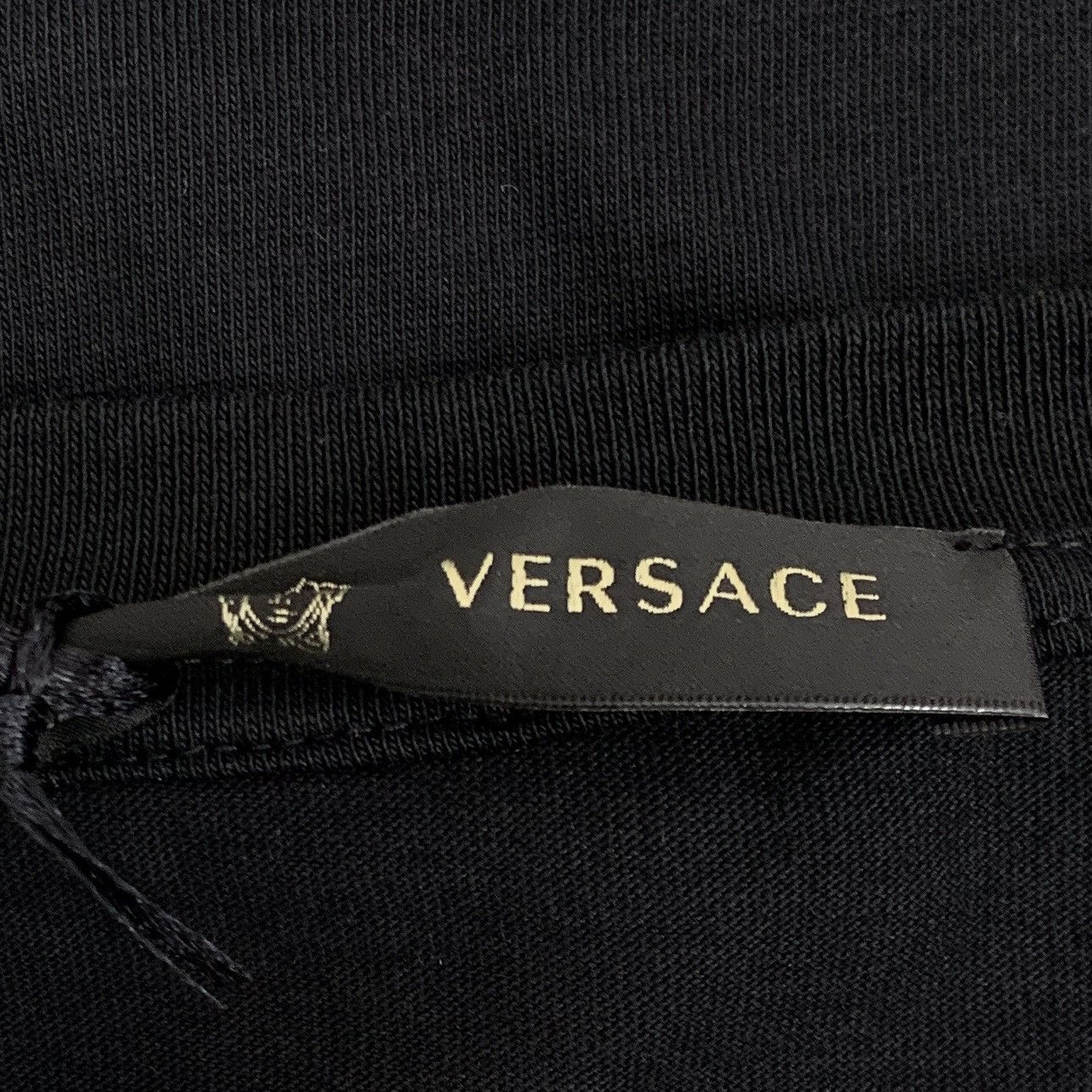 Versace Versace Black Logo Print Cotton Short Sleeve T-Shirt K26WX Size XS / US 0-2 / IT 36-38 - 6 Thumbnail