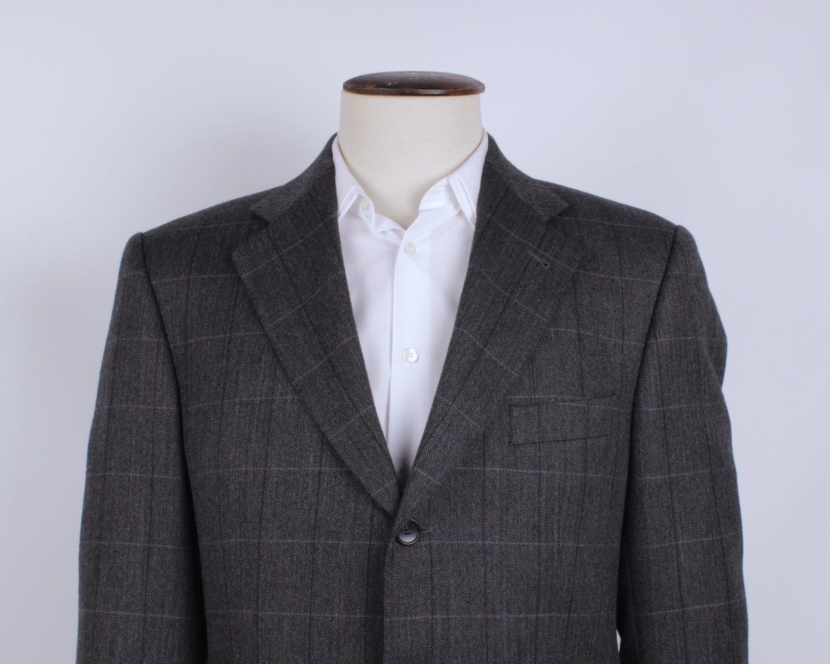 Burberry × Designer × Vintage BURBERRY Vintage Barrie-S Wool Cashmere Blend Plaid Blazer Size 50R - 5 Thumbnail