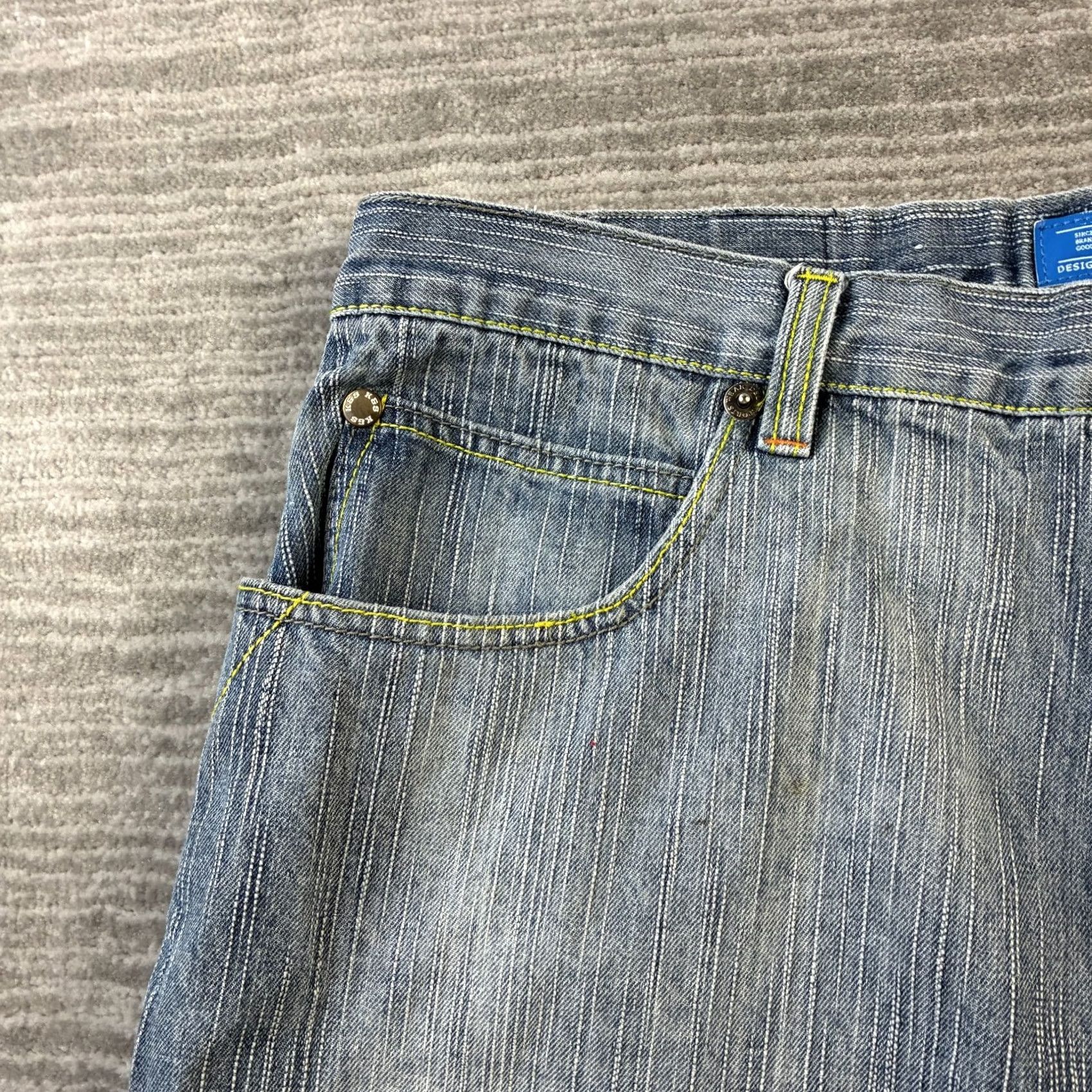 Vintage VINTAGE Delf Jeans Shorts 40 Blue 13" Inseam 5-Pocket Relaxed Bermuda Hip Hop Grunge 90s Mens Denim Baggy Casual Summer Spring Size US 40 / EU 56 - 3 Thumbnail