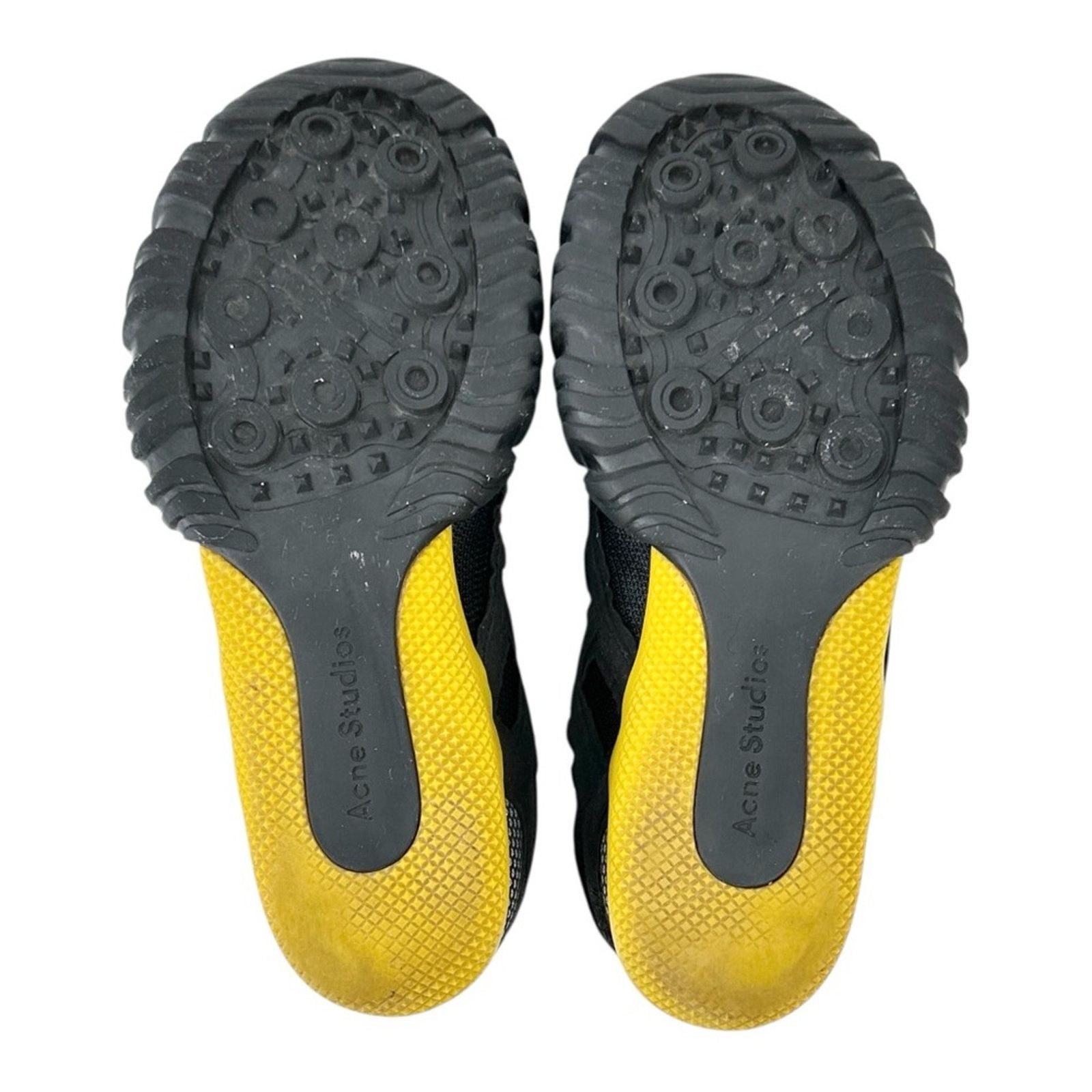 Acne Studios Berun Black White Yellow Mesh & Suede Lace Up Sneakers Size US 8 / EU 41 - 8 Thumbnail