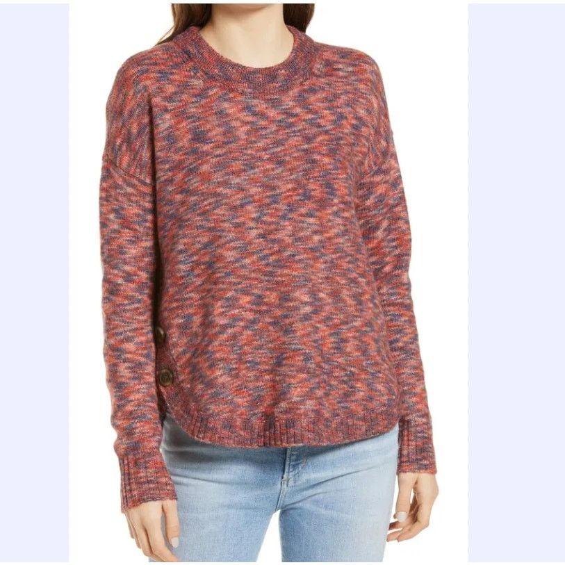 Madewell Madewell Space Dye Side Button Crewneck Sweater - Size XS Size XS / US 0-2 / IT 36-38 - 1 Thumbnail