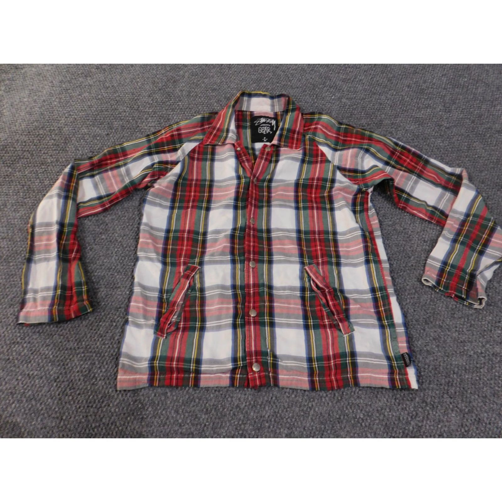 Vintage VINTAGE Stussy Jacket Mens L Red Green Plaid Cotton Button Up Shirt Y2K Size US L / EU 52-54 / 3 - 4 Thumbnail