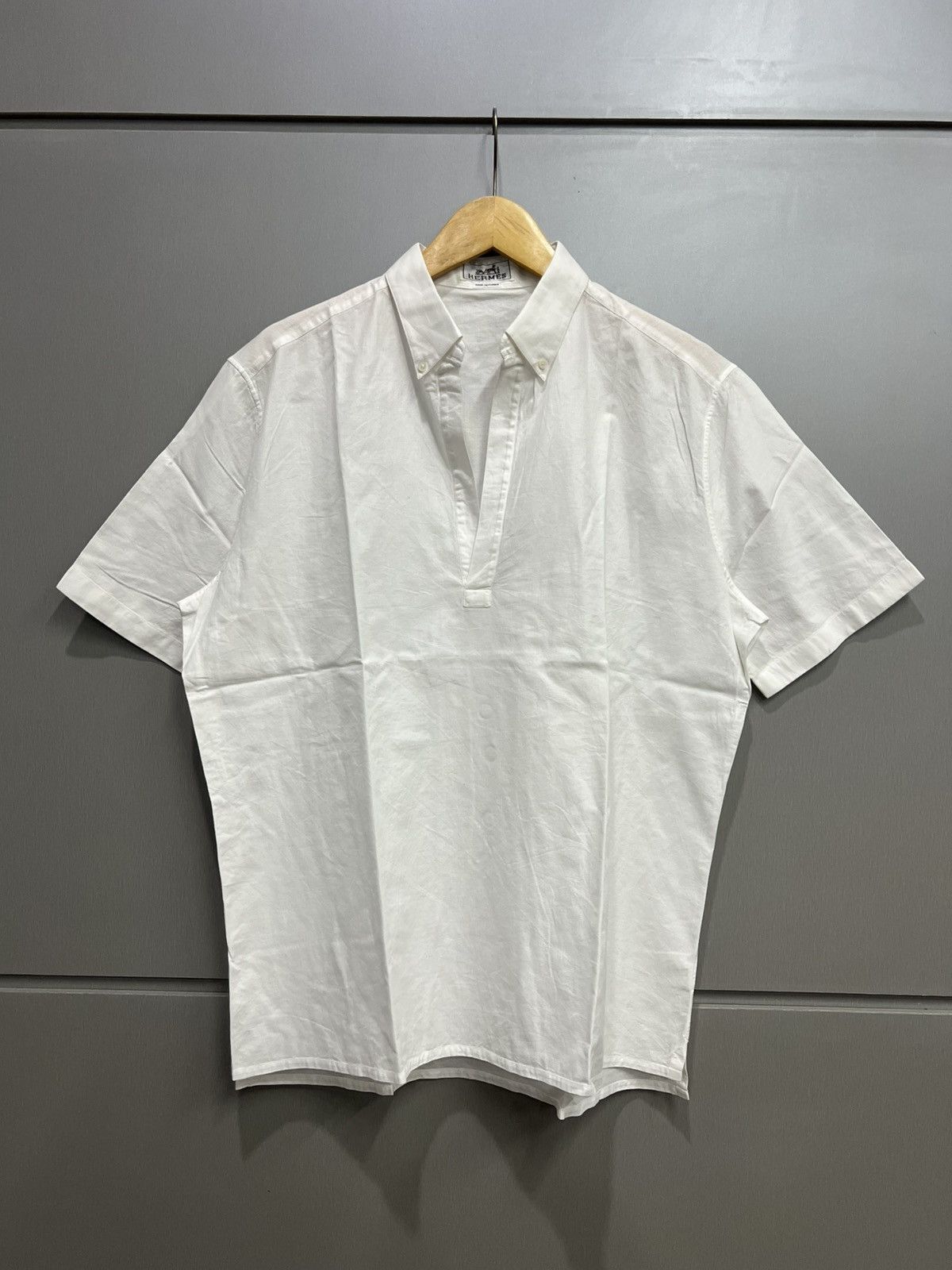 Hermes Hermes white cotton vareuse shirt Size US L / EU 52-54 / 3 - 1 Thumbnail