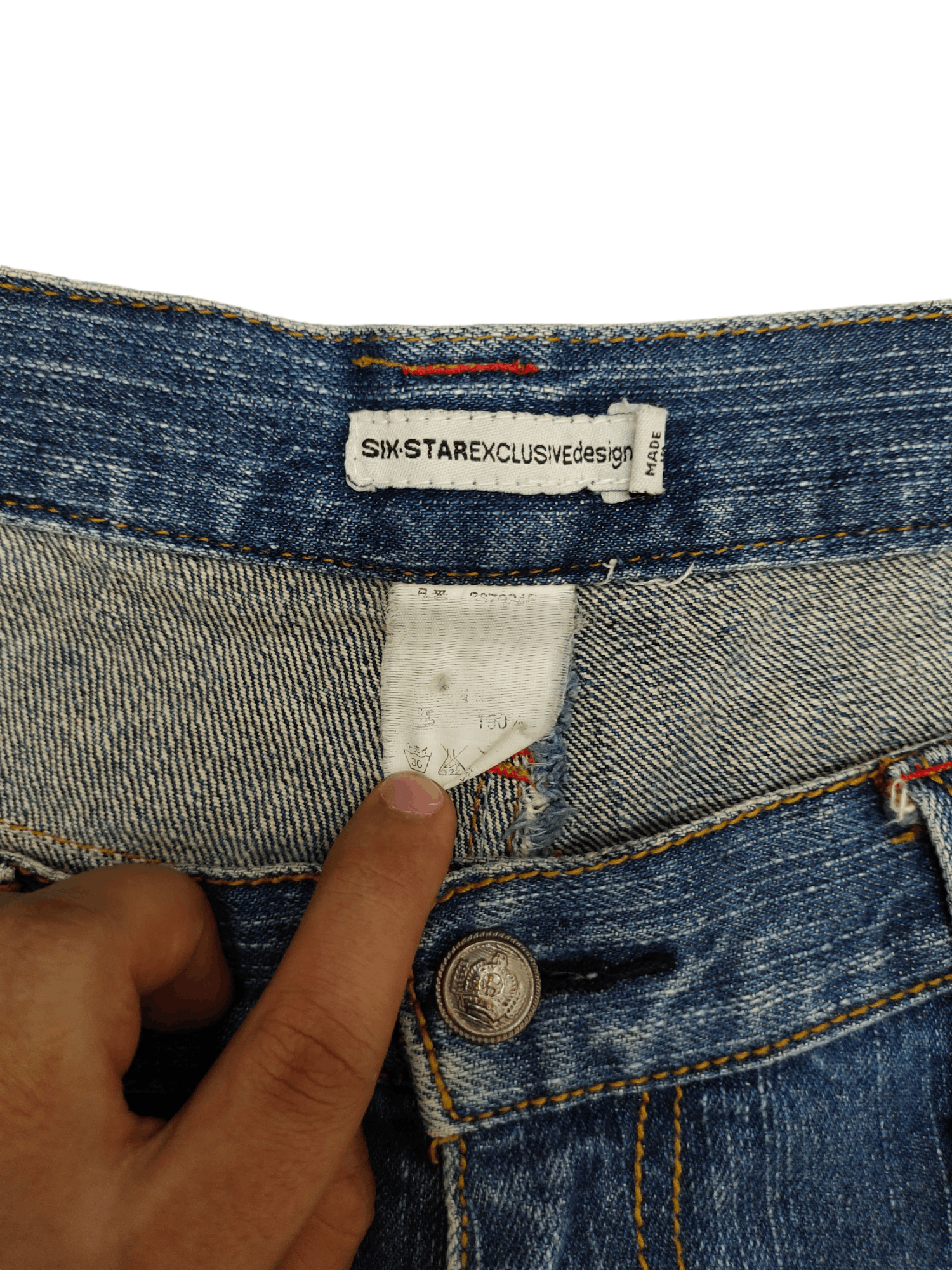 If Six Was Nine Flare Jeans Six Star Clawmark Distress Faded Denim Bootcut Size US 32 / EU 48 - 14 Thumbnail