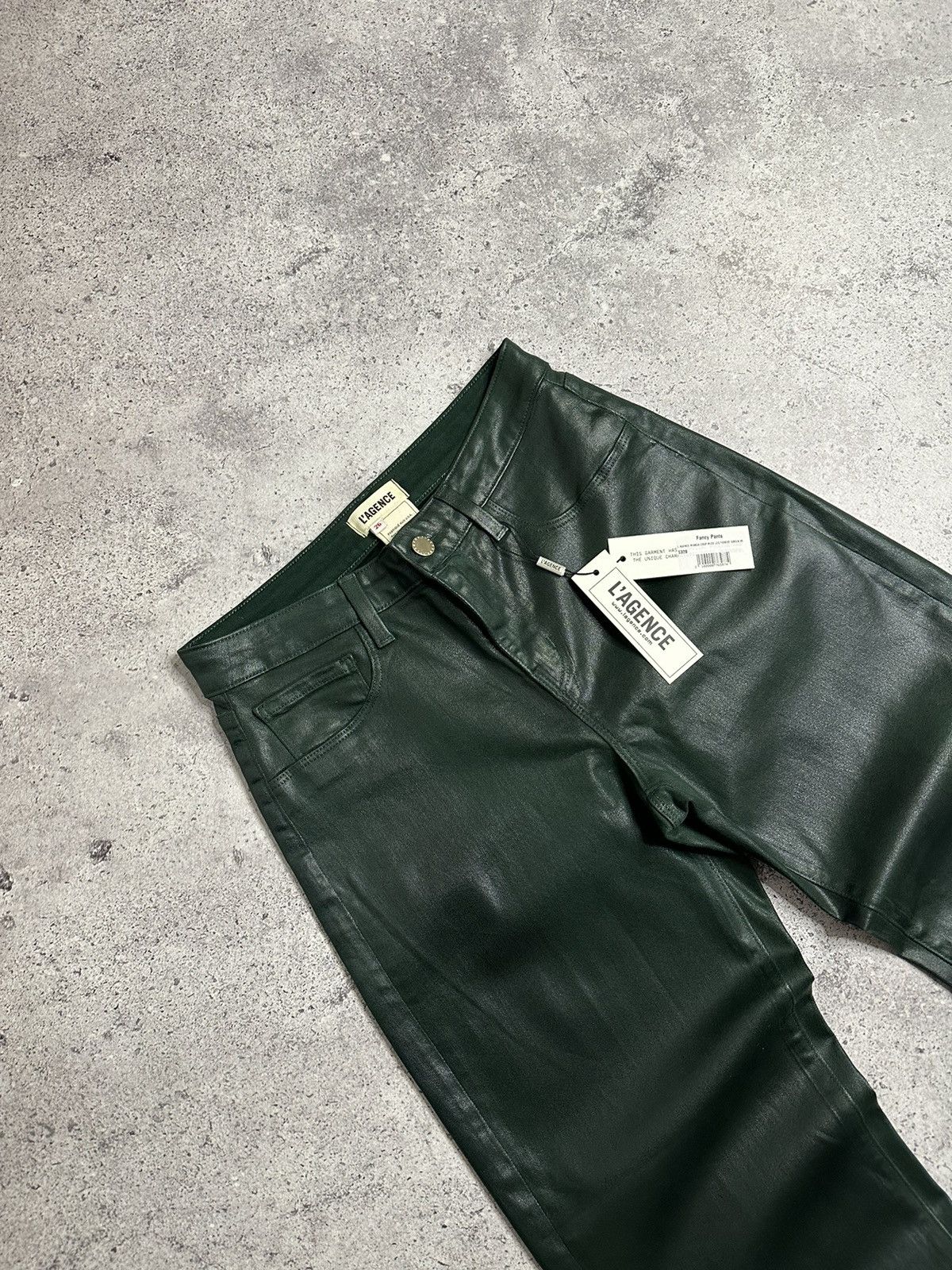L'AGENCE RRP $320 L’agence Wanda Forest Coated Wide Leg Crop Pants Size 26" / US 2 / IT 38 - 6 Thumbnail