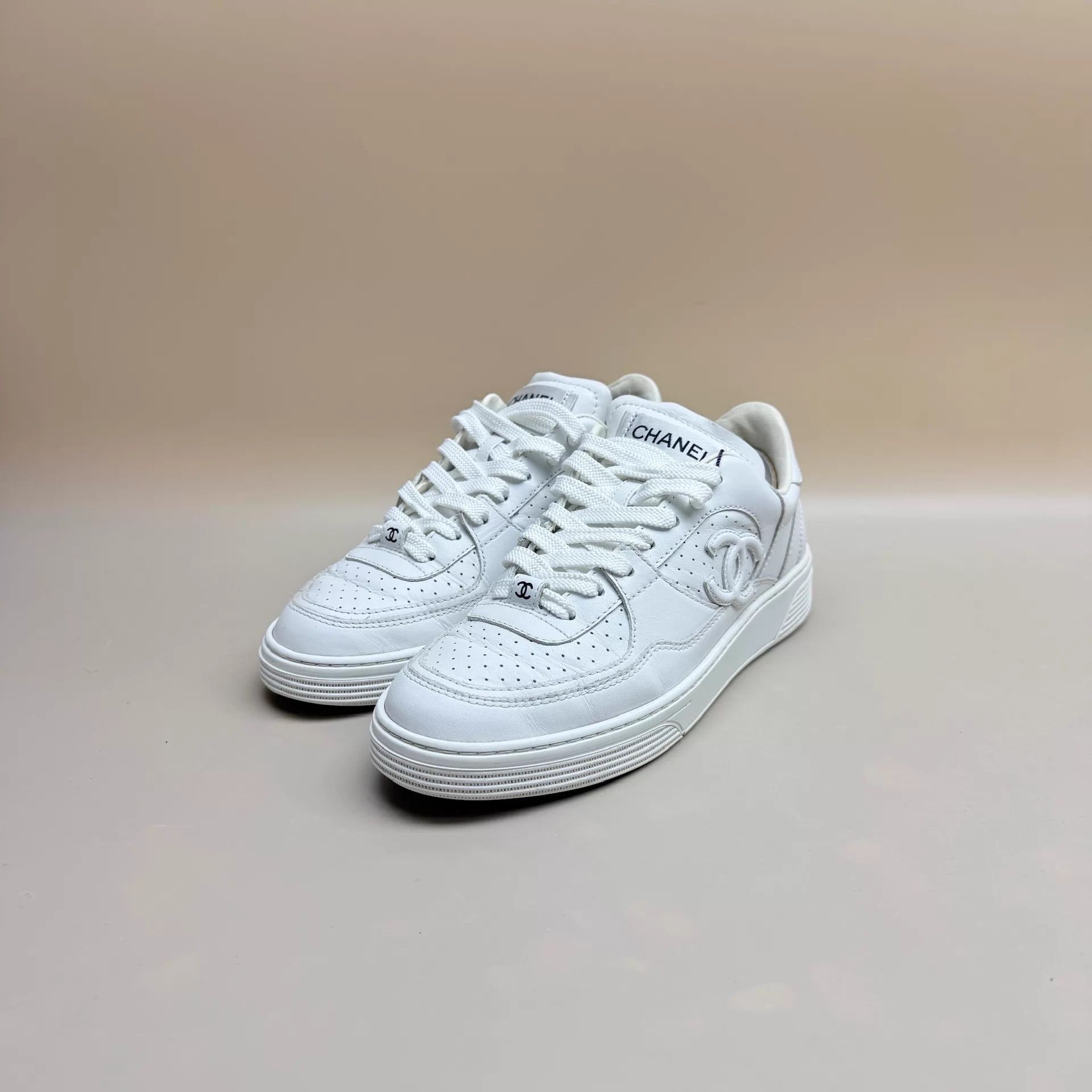 Chanel CHANEL Air Force CC Logo White Sneakers 36 95 New Size US 5.5 / IT 35.5 - 1 Thumbnail