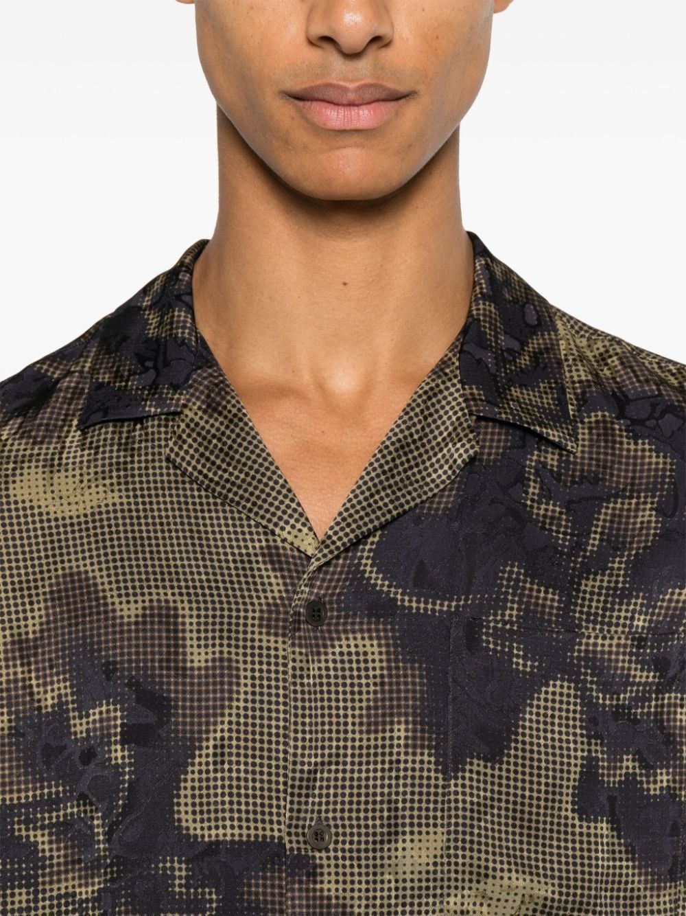 Dries Van Noten o1h1sh11224 Floral Jacquard Camp Shirt in Brown Size US M / EU 48-50 / 2 - 4 Thumbnail