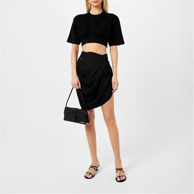 Jacquemus o1g2r1mq1024 Mini Skirt in Black Size 26" / US 2 / IT 38 - 6 Thumbnail