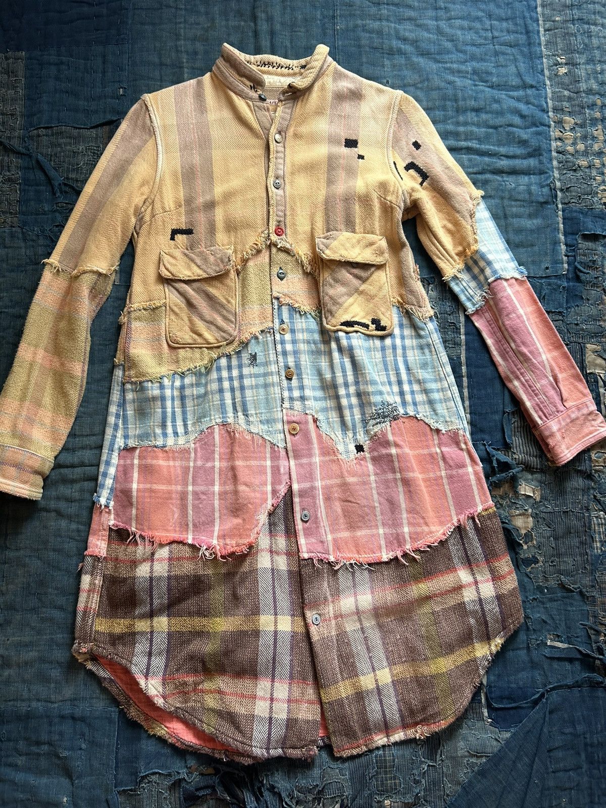 Kapital patchwork long shirt