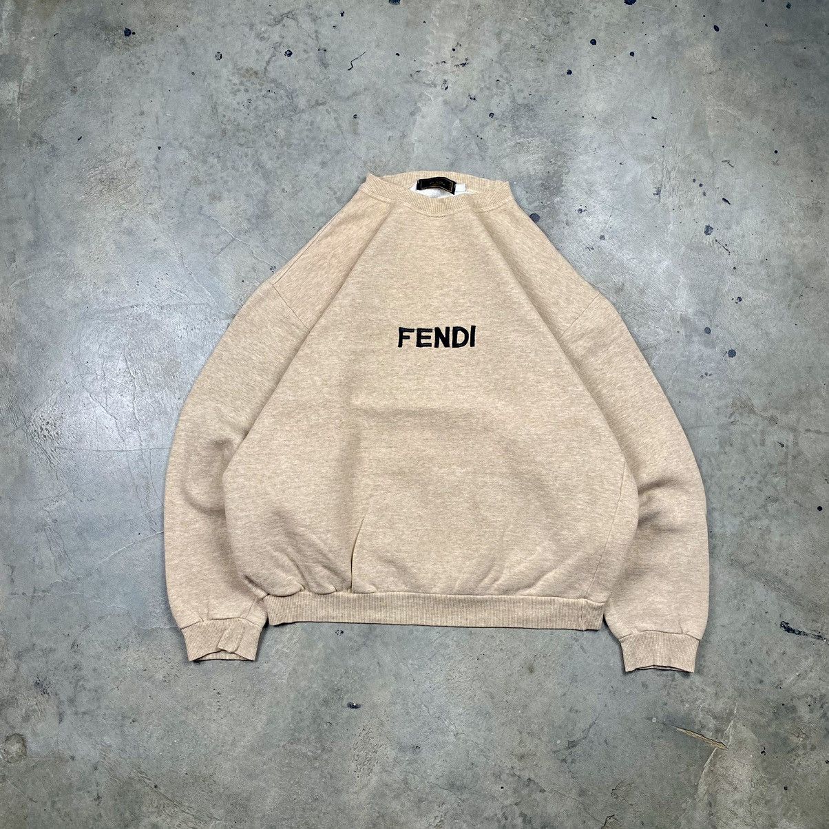 90s Fendi Boxy Beige Crewneck