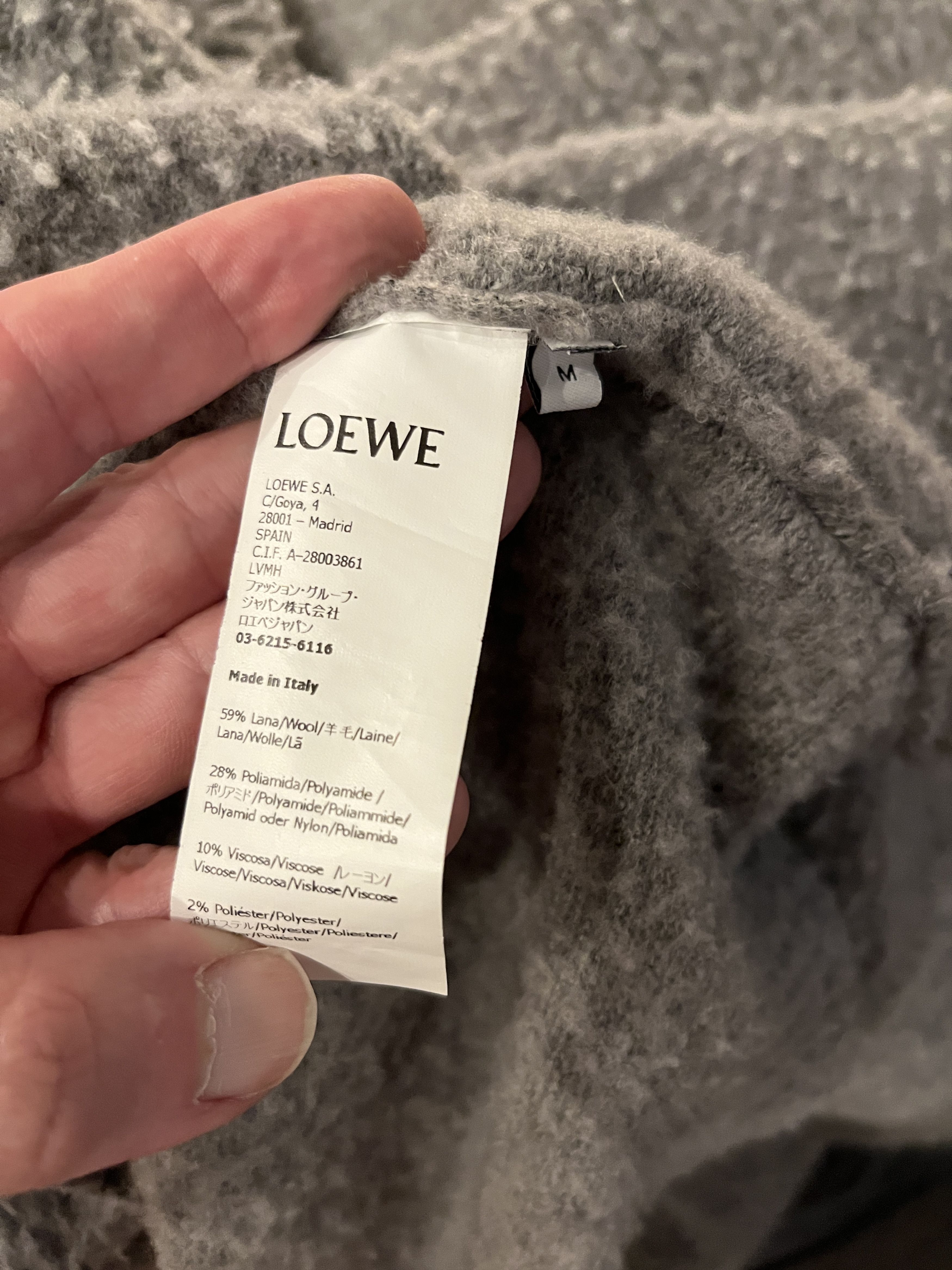 Loewe Loewe V-Neck Grey Oversized Sweater Size US M / EU 48-50 / 2 - 6 Thumbnail