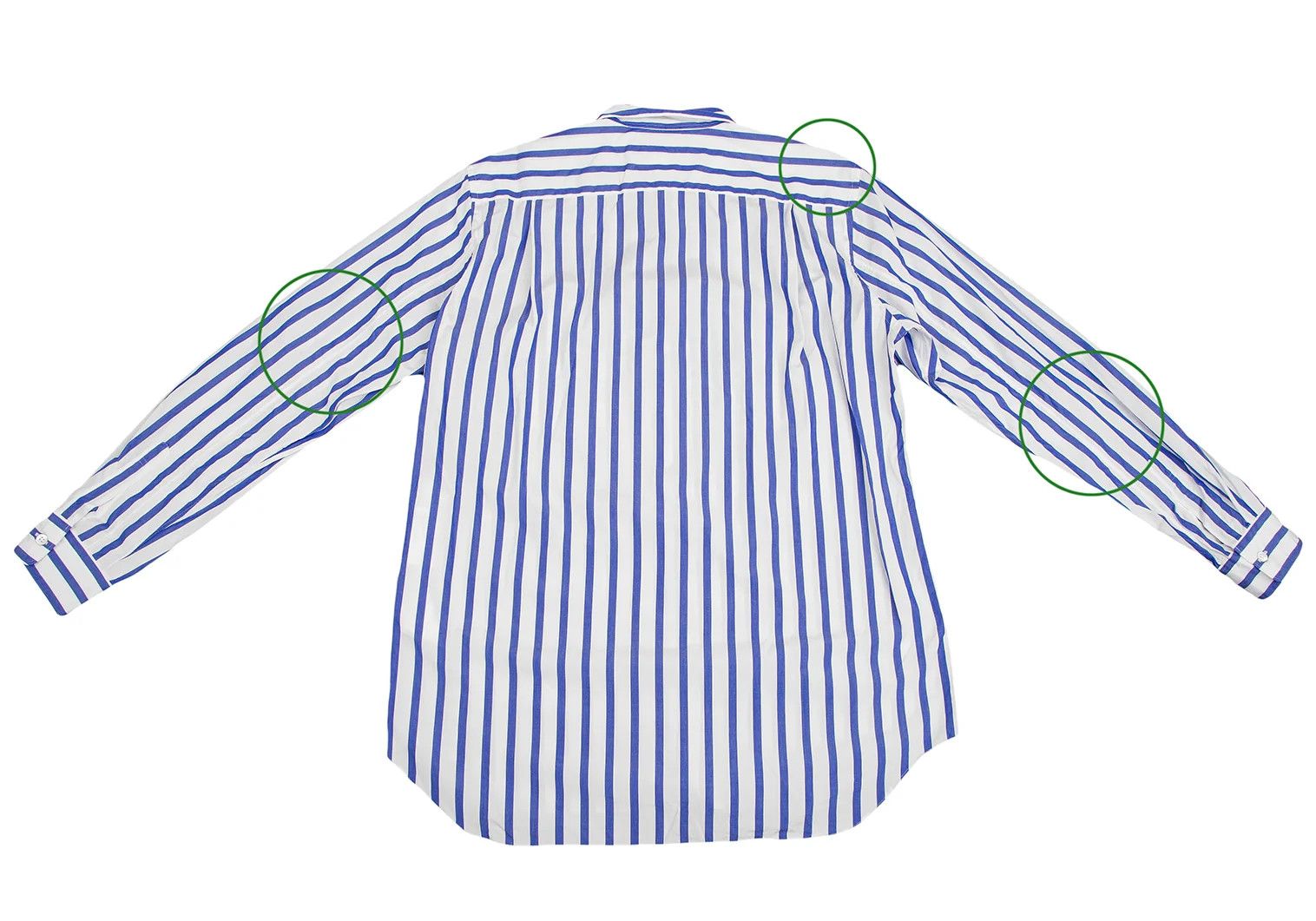 Comme des Garcons Homme Plus Rolling Stones Lip and Tongue Print Stripe Shirt White Blue Size US S / EU 44-46 / 1 - 11 Thumbnail