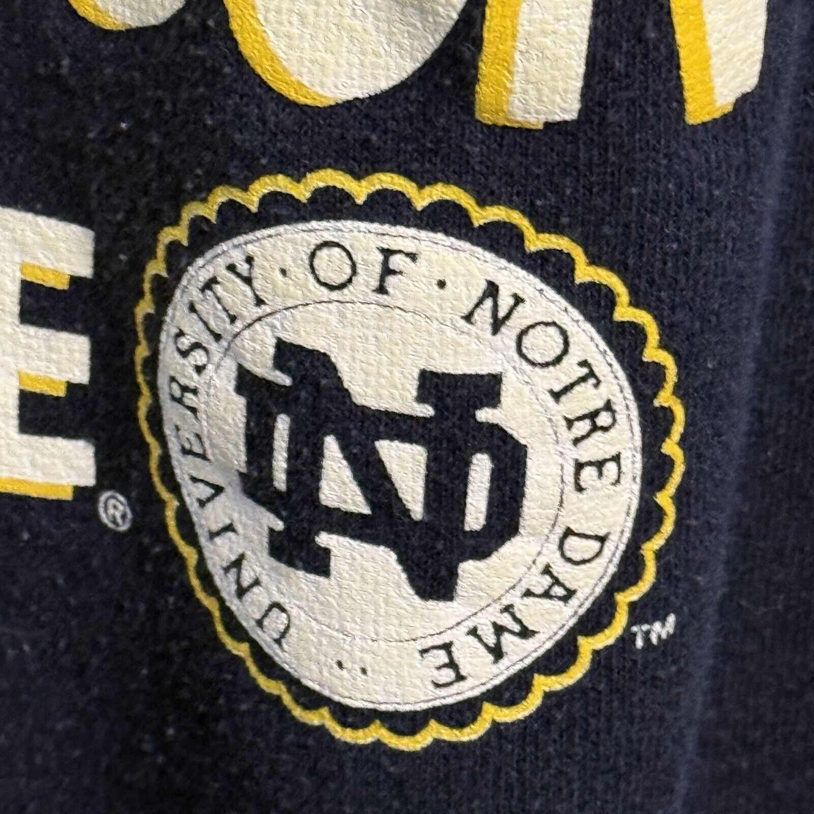 Vintage Vintage 90s Notre Dame Sweatshirt Mens Large Blue Crew Neck Size US L / EU 52-54 / 3 - 5 Thumbnail