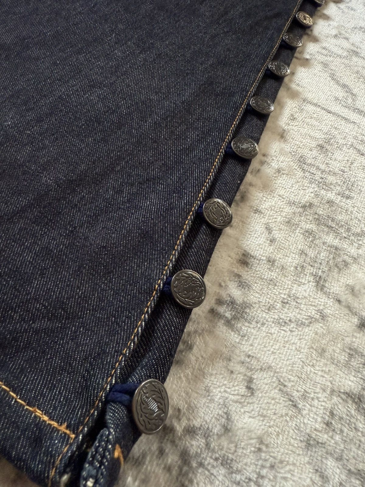 Tornado Mart Tornado Mart Style Side Button Bell Bottom Flare Jeans Size US 29 - 9 Thumbnail