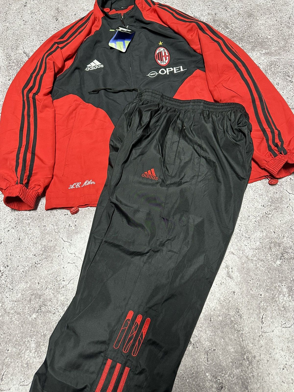 Japanese Brand Vintage Adidas AC Milan 2000s Traning Track Suit Y2K Japan Size US XL / EU 56 / 4 - 2 Thumbnail