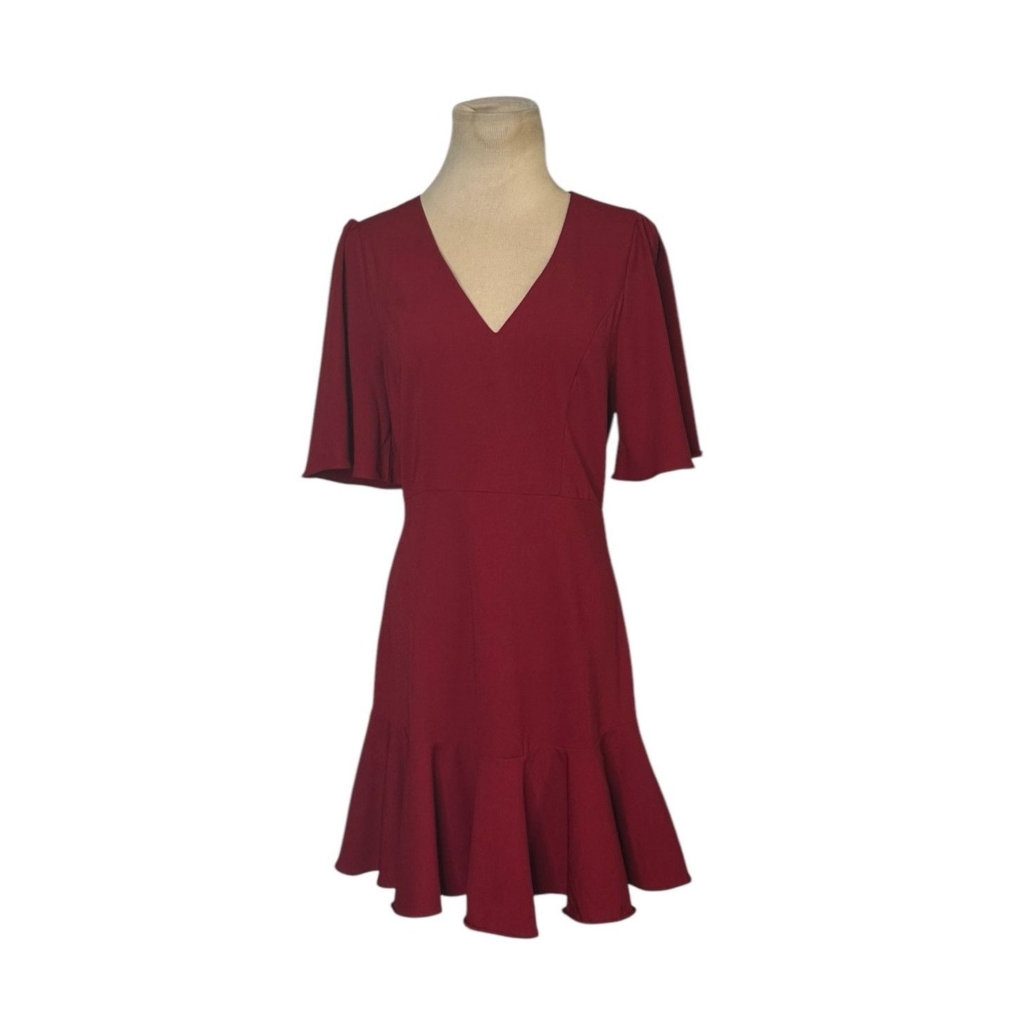 Forever 21 Forever 21 burgundy flouncy hem sheath mini dress size Small Size S / US 4 / IT 40 - 1 Thumbnail