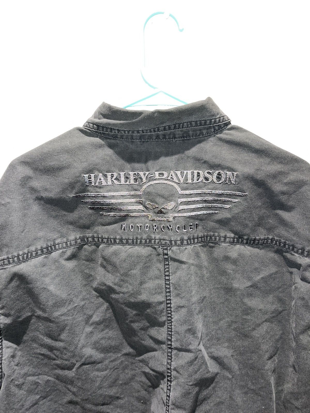 Harley Davidson Gray Harley Davidson Long Sleeve Button Down Size US XL / EU 56 / 4 - 4 Thumbnail
