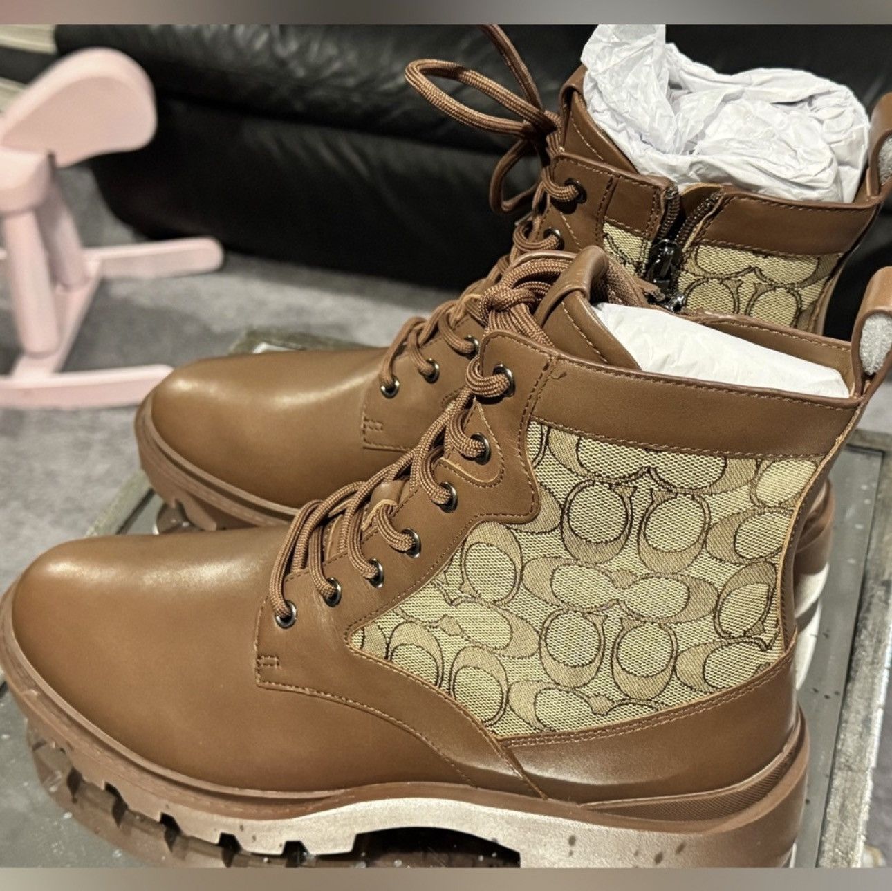 Coach Citysole Lace Up Boot In Signature Jacquard Size US 11 / EU 44 - 8 Thumbnail