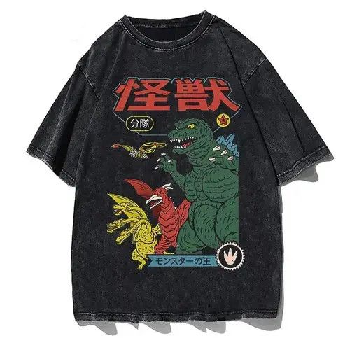 Individualized Shirts × Japanese Brand Harajuku Japanese Classic Godzilla Print Tshirt Size US L / EU 52-54 / 3 - 4 Thumbnail