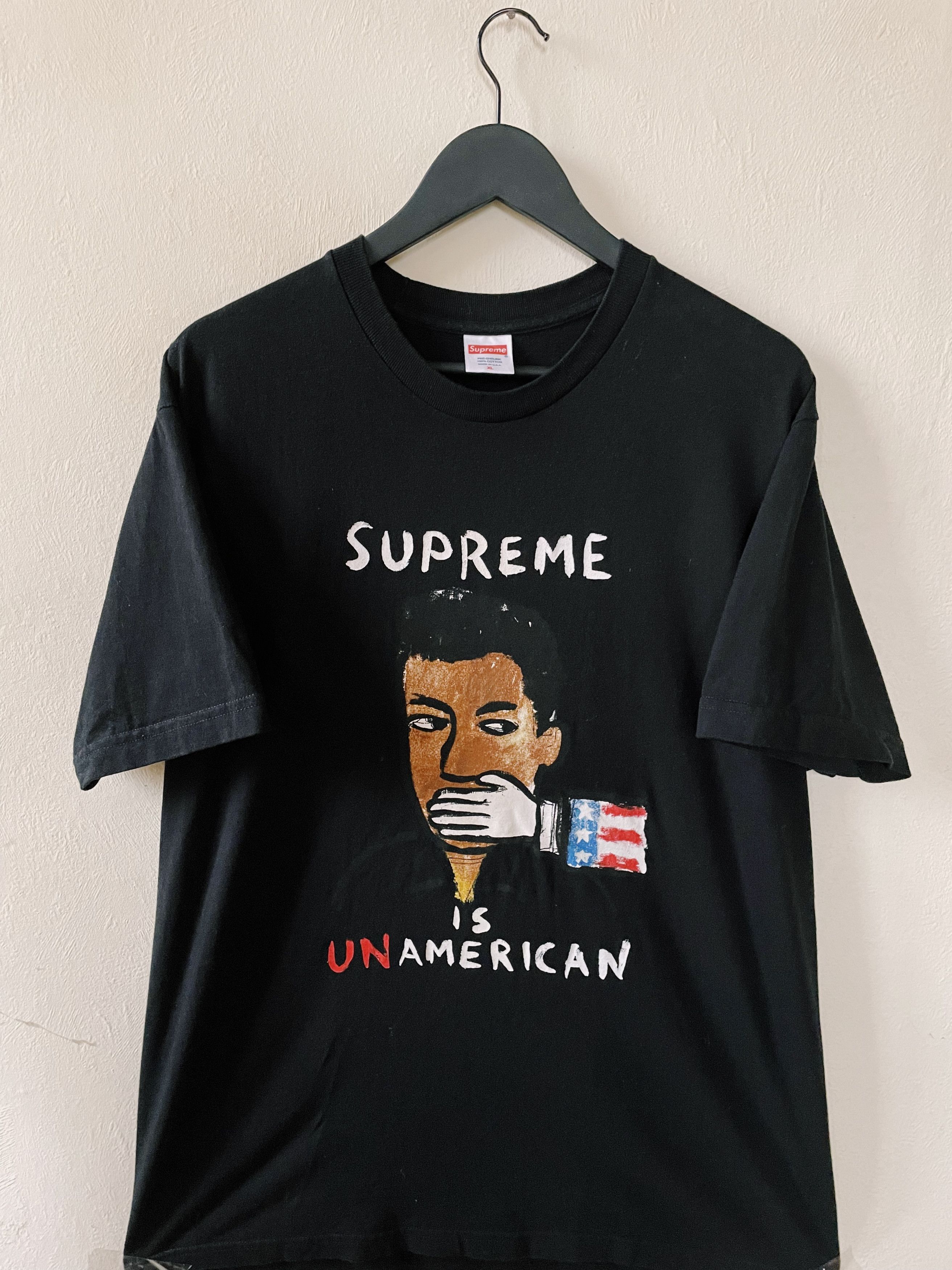 image of Supreme Is Unamerican T-Shirt Black, Men's (Size XL)