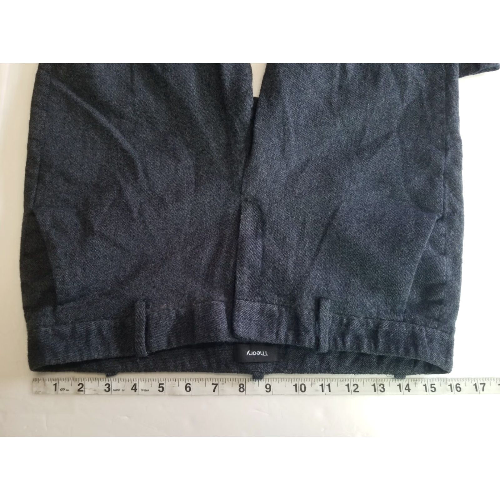 Theory Theory Pants Women's Size 12 Wool Blend Slim Straight Ankle Career Dark Gray Size 34" / US 12 / IT 48 - 3 Thumbnail