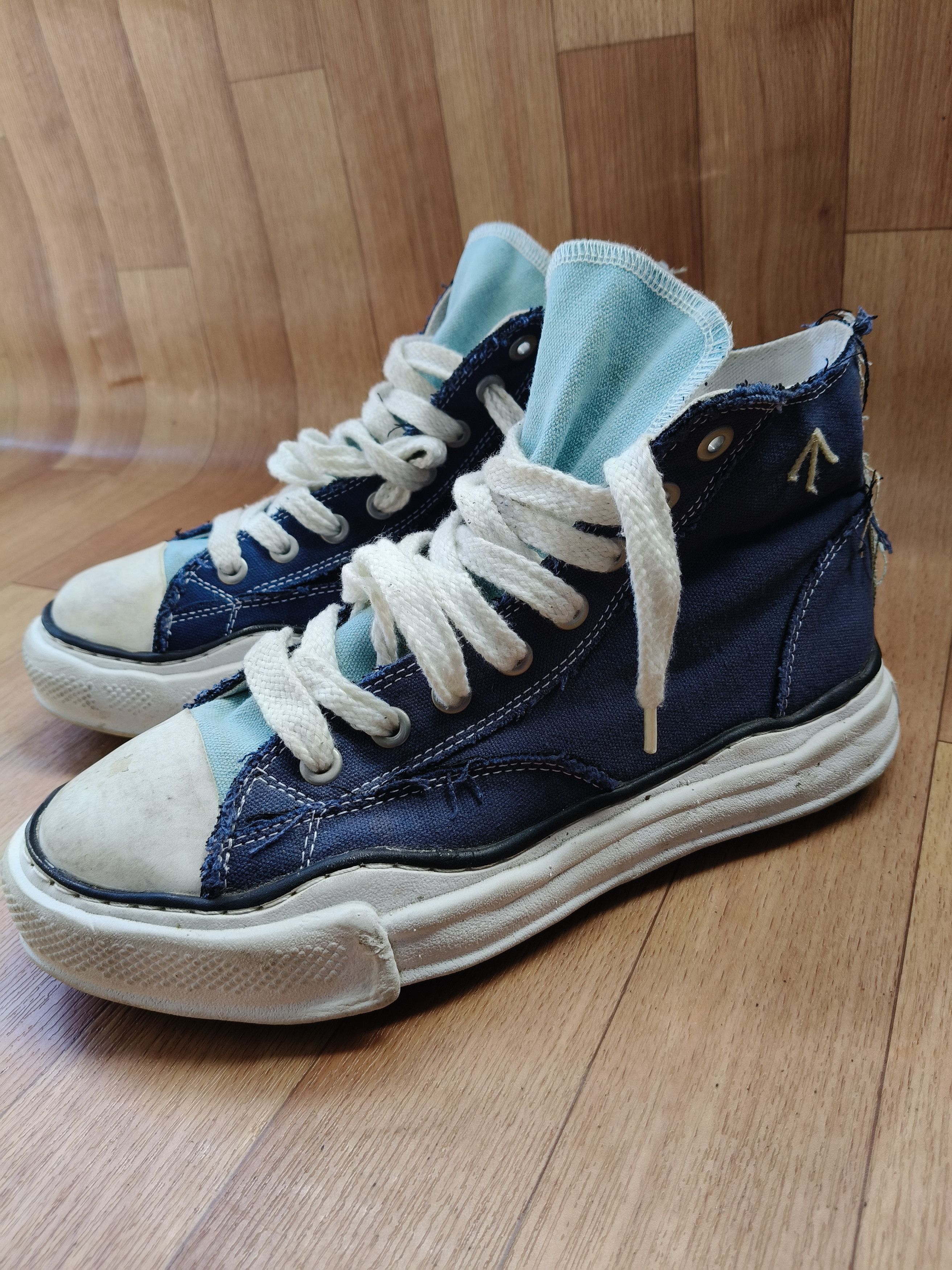 Maison MIHARA YASUHIRO × Nigel Cabourn Melted sole distressed high top sneakers Size US 9 / EU 42 - 5 Thumbnail