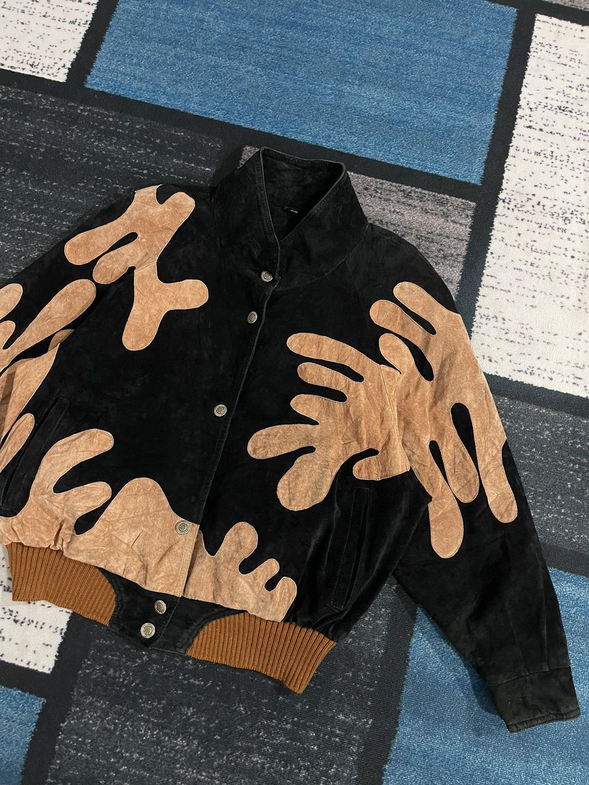 Vintage Vintage Patchwork Suede Leather Bomber Jacket Size US XL / EU 56 / 4 - 3 Thumbnail