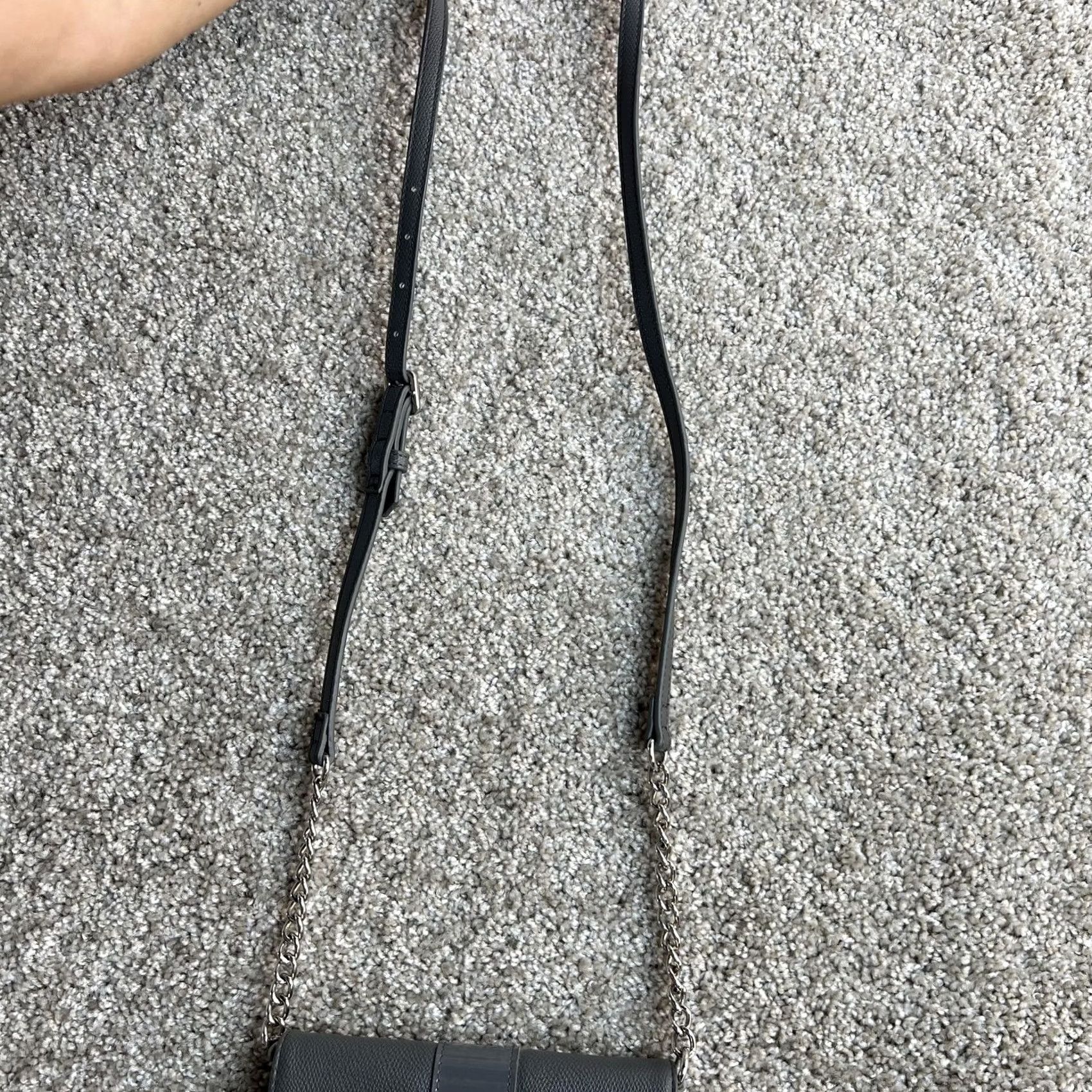 Nine West Nine West Crossbody Bag Womens Mini Gray Faux Leather Patent Chain Shoulder Size ONE SIZE - 4 Thumbnail