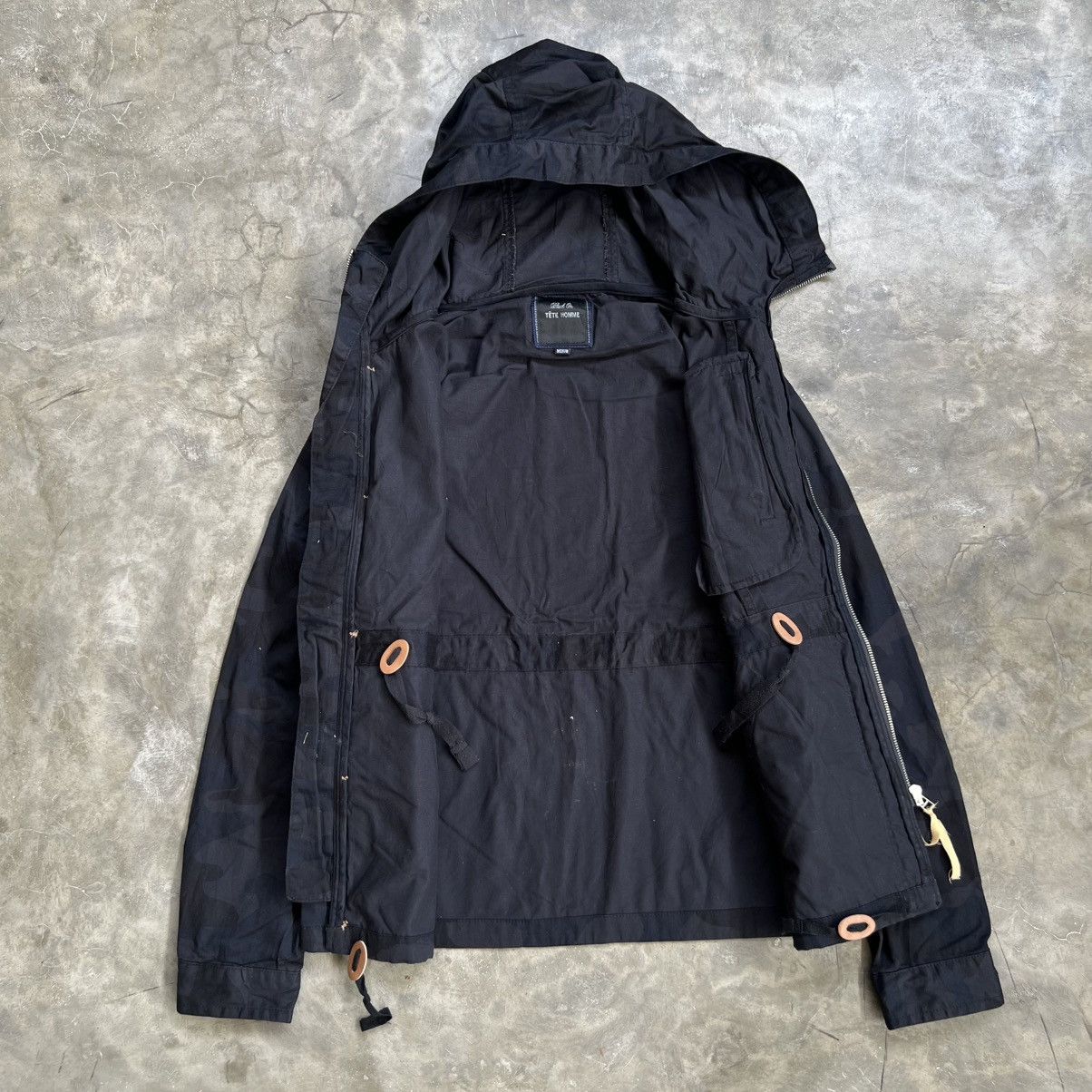 Issey Miyake 2000’s Tete Homme Navy Camo Parka Jacket Size US M / EU 48-50 / 2 - 2 Thumbnail