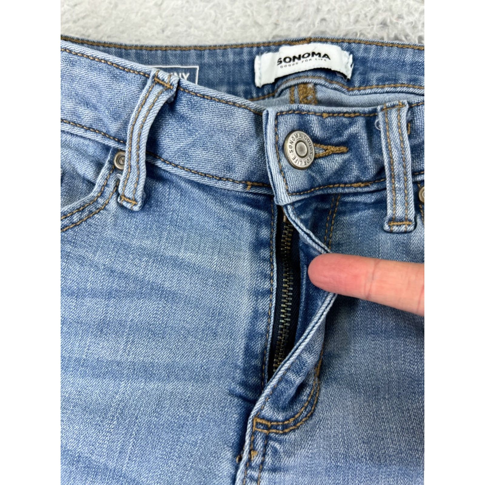 Vintage Sonoma Jeans Womens 4 Blue Denim Bootcut Mid Rise Cotton Blend 26x28 Size 27" / US 4 / IT 40 - 5 Thumbnail