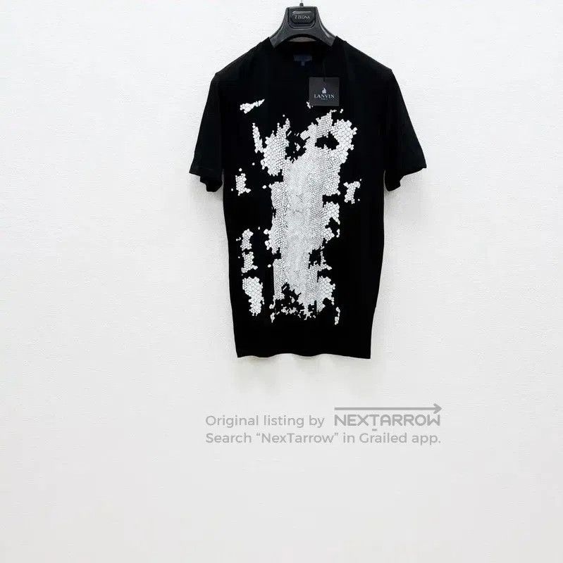 Lanvin Lanvin Men's Black Cotton Short Sleeve T-Shirt . Size US L / EU 52-54 / 3 - 1 Thumbnail