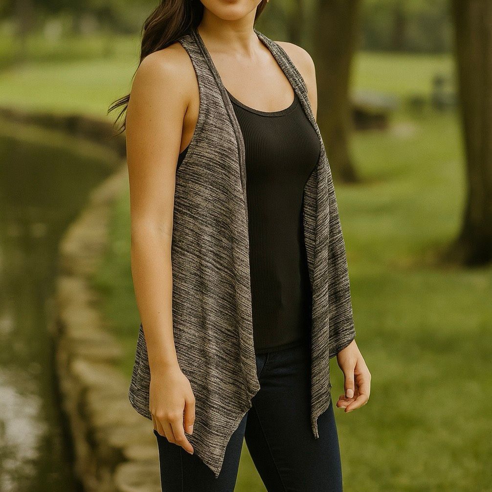 Other Ultra Flirt Women’s Vintage Y2K Gray Open Front Sleeveless V Size S / US 4 / IT 40 - 2 Thumbnail